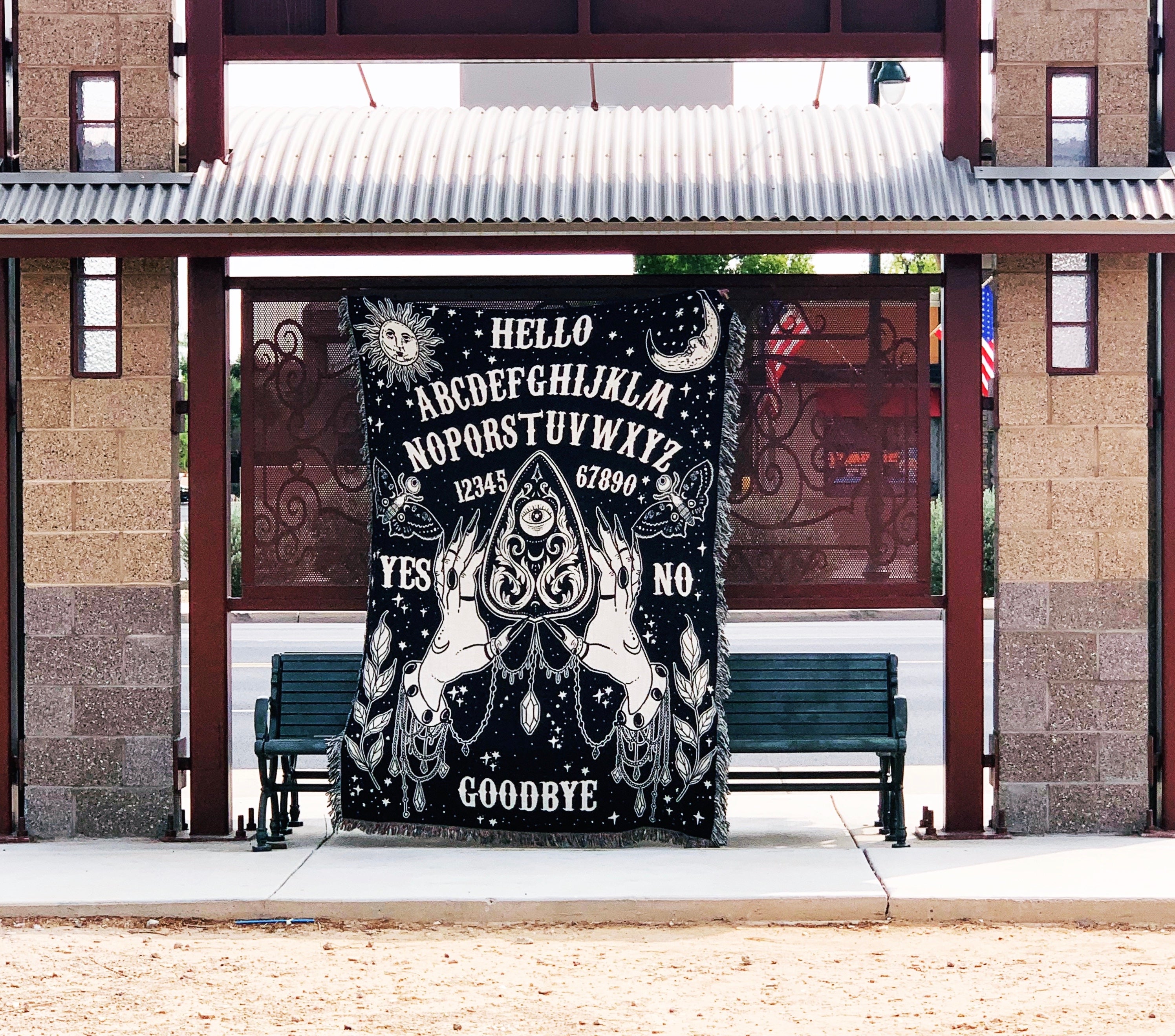 LIFE SIZE OUIJA BOARD // WOVEN FRINGE BLANKET