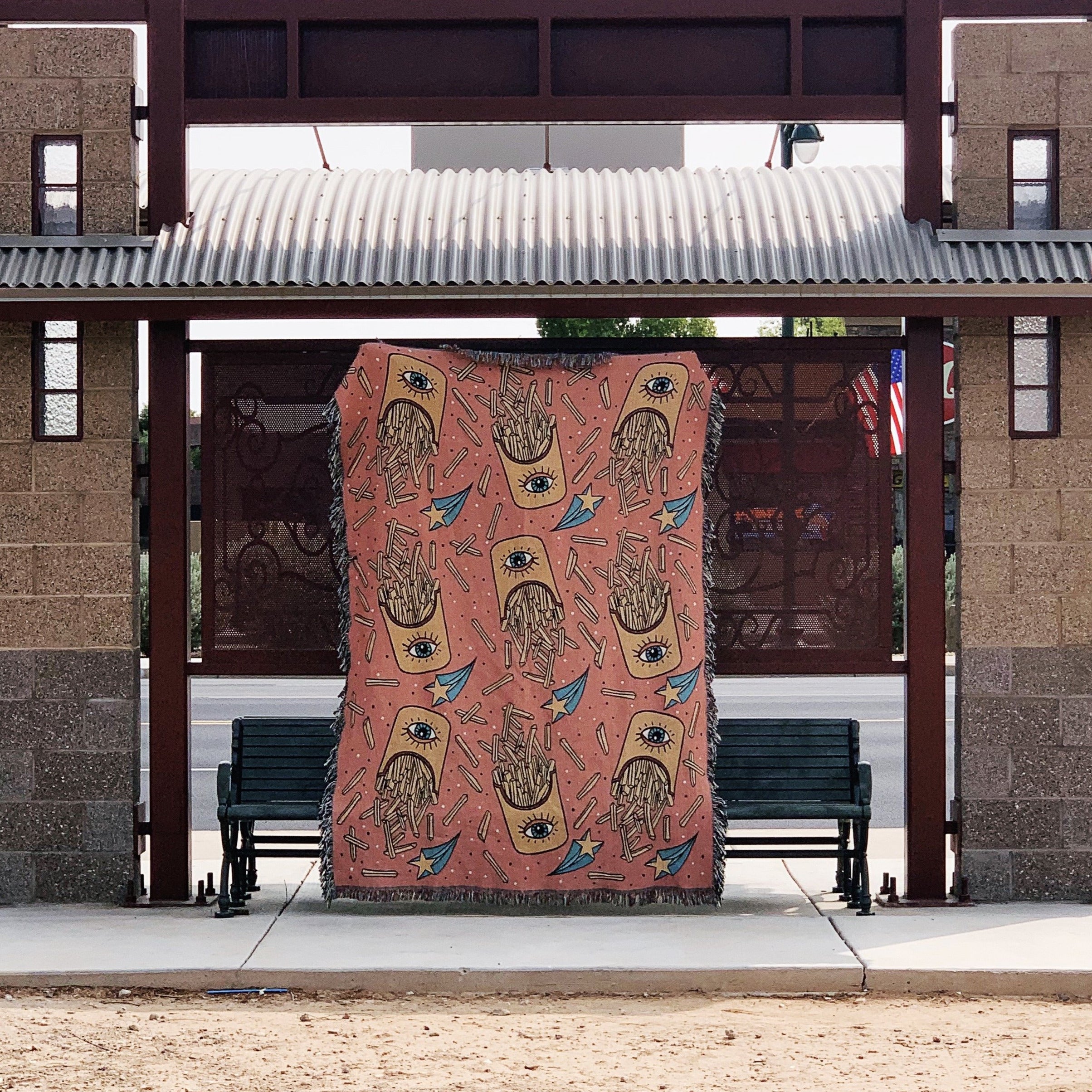 KEEP YOUR EYES ON THE FRIES // WOVEN FRINGE BLANKET