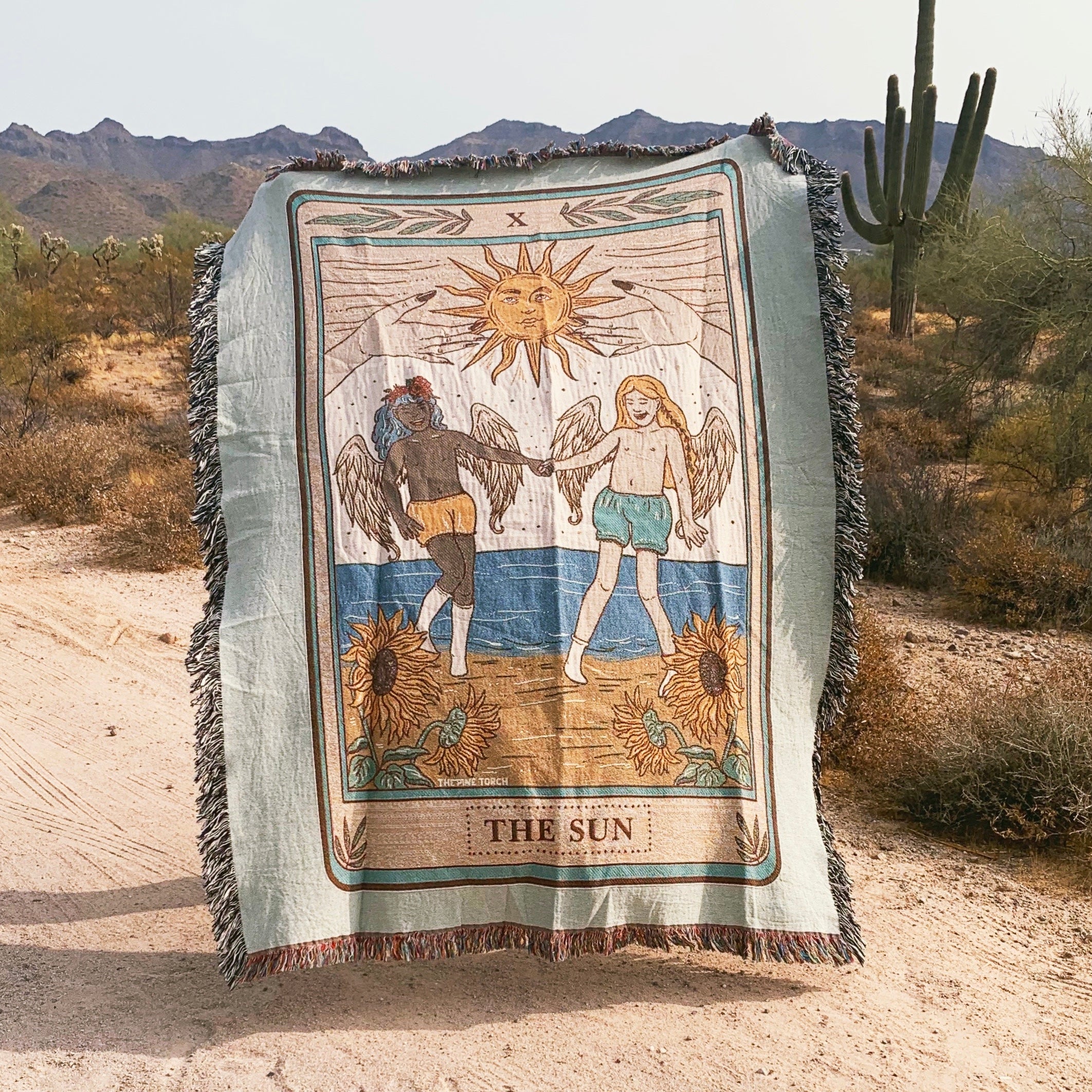 THE SUN TAROT CARD // WOVEN FRINGE BLANKET