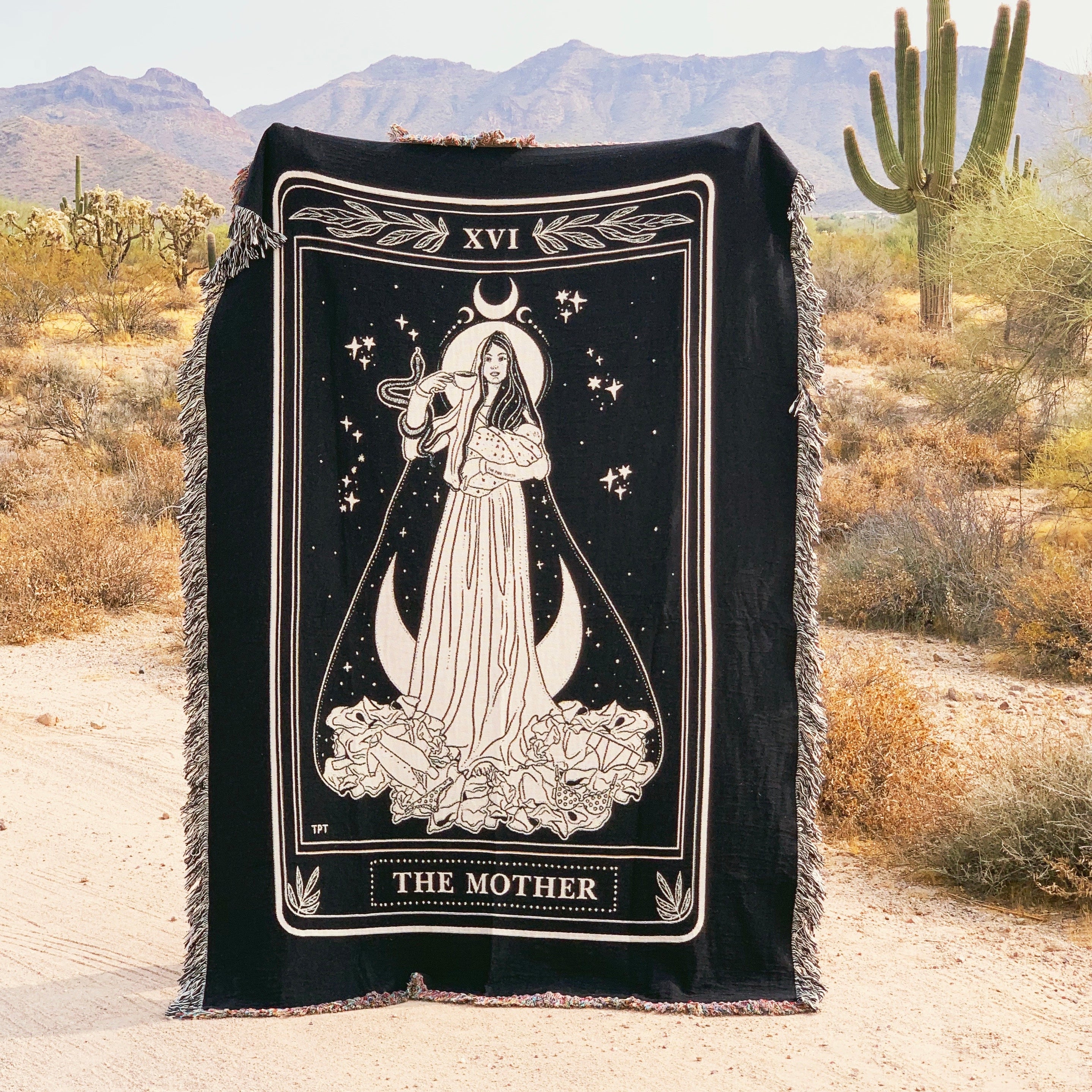 THE MOTHER TAROT CARD // WOVEN FRINGE BLANKET