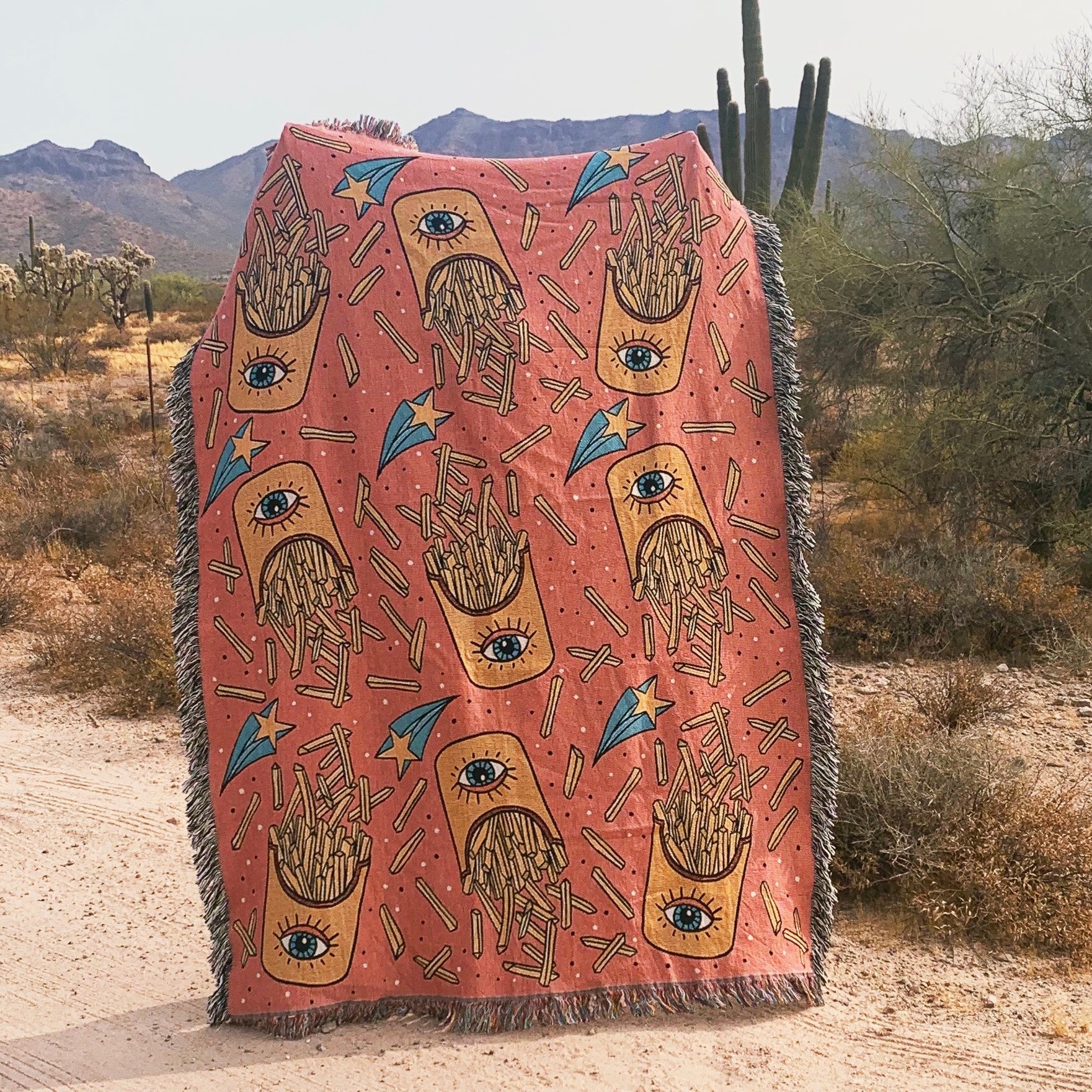KEEP YOUR EYES ON THE FRIES // WOVEN FRINGE BLANKET