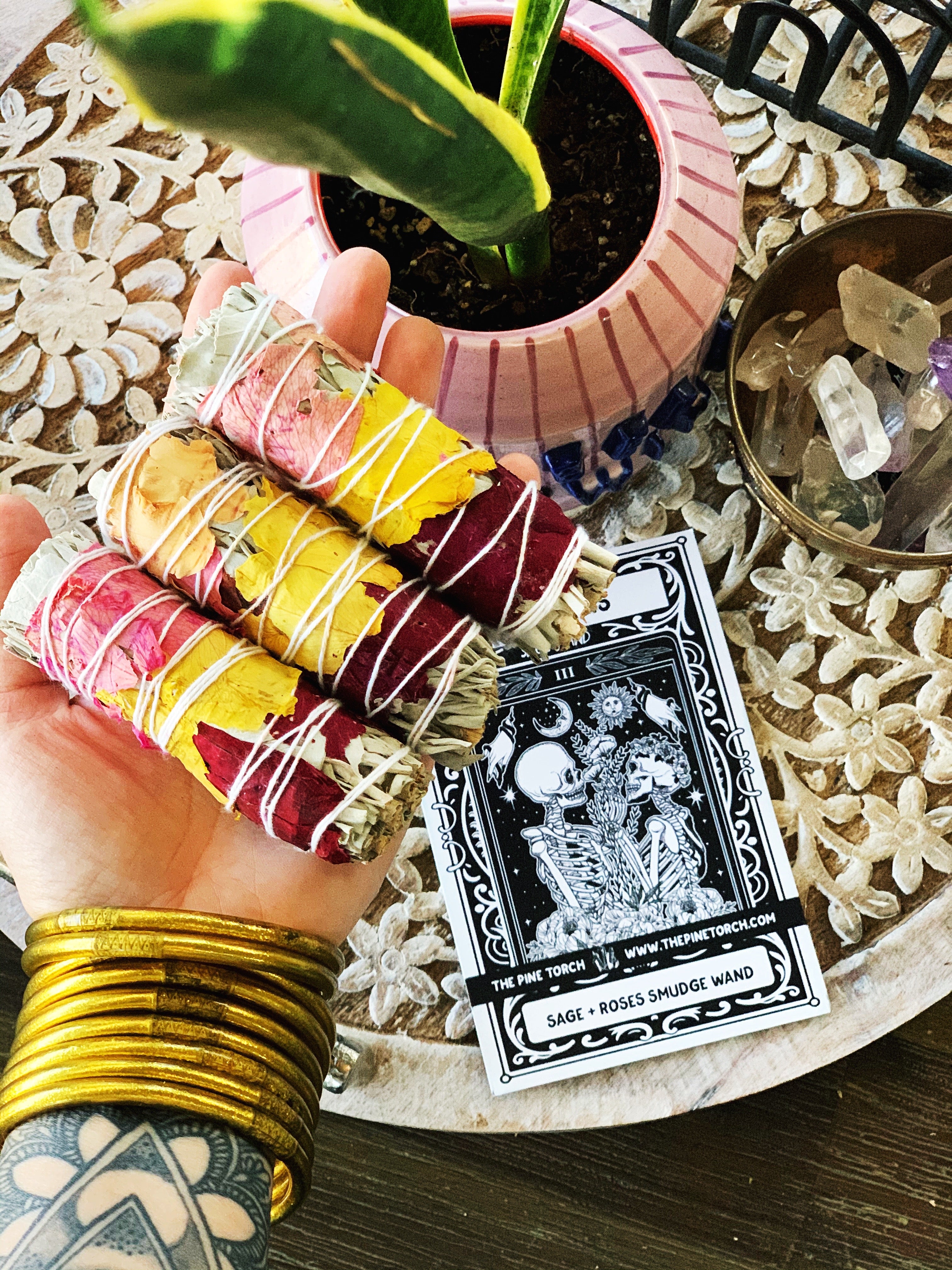 THE LOVERS << DEMI WHITE SAGE WITH ROSES >> SMUDGE