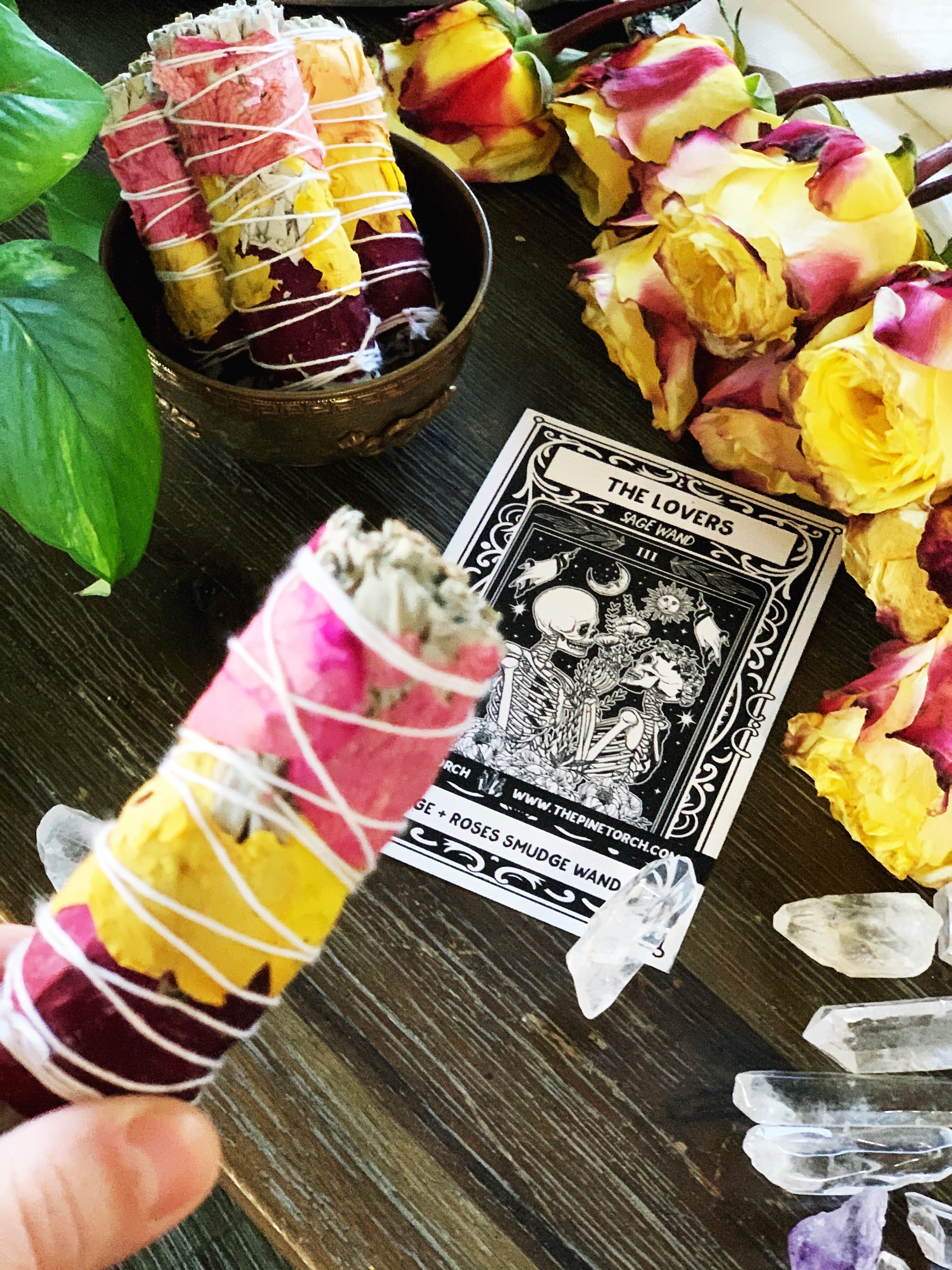 THE LOVERS << DEMI WHITE SAGE WITH ROSES >> SMUDGE