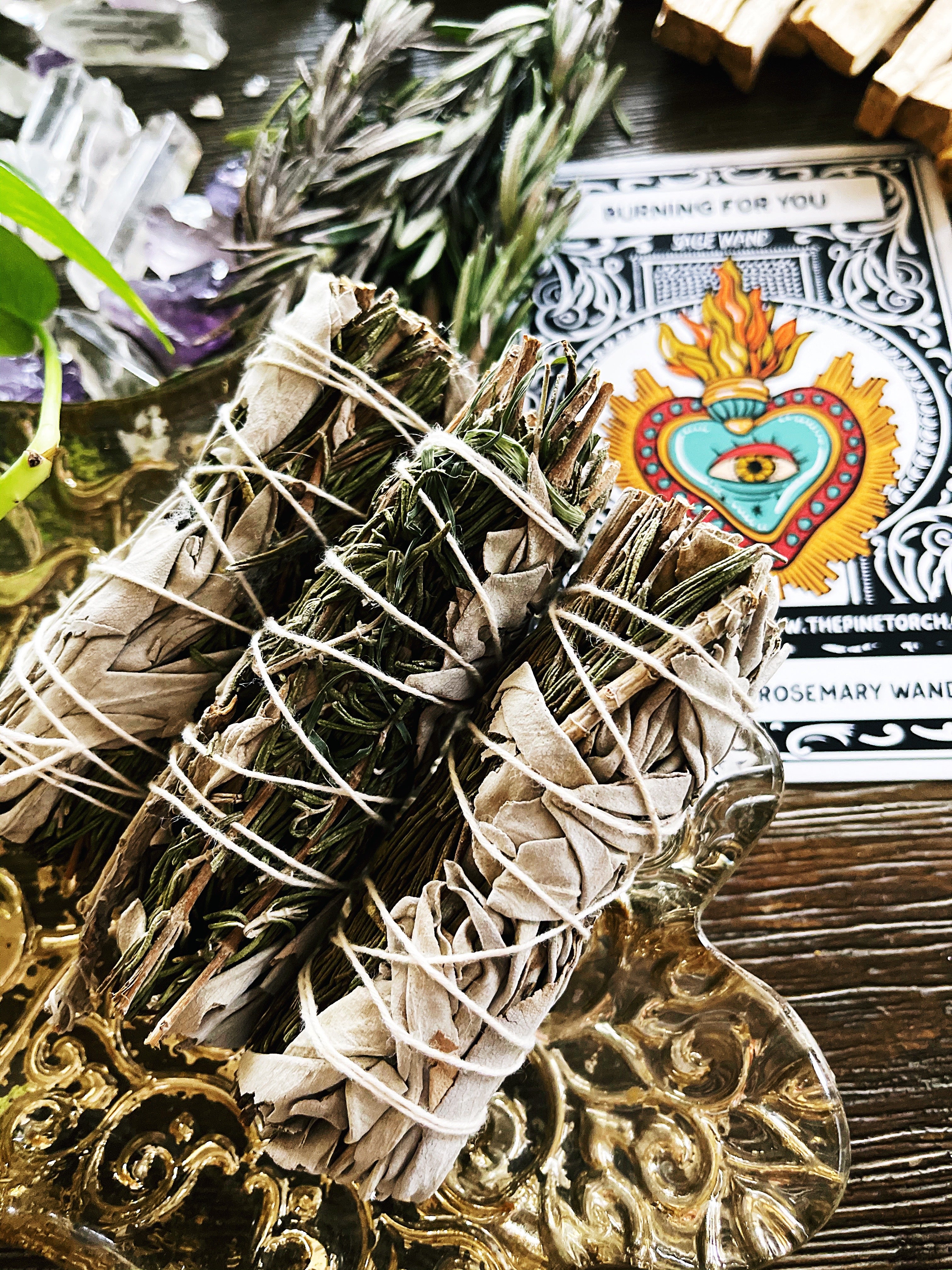 BURNING FOR YOU << DEMI WHITE SAGE WITH ROSEMARY >> SMUDGE