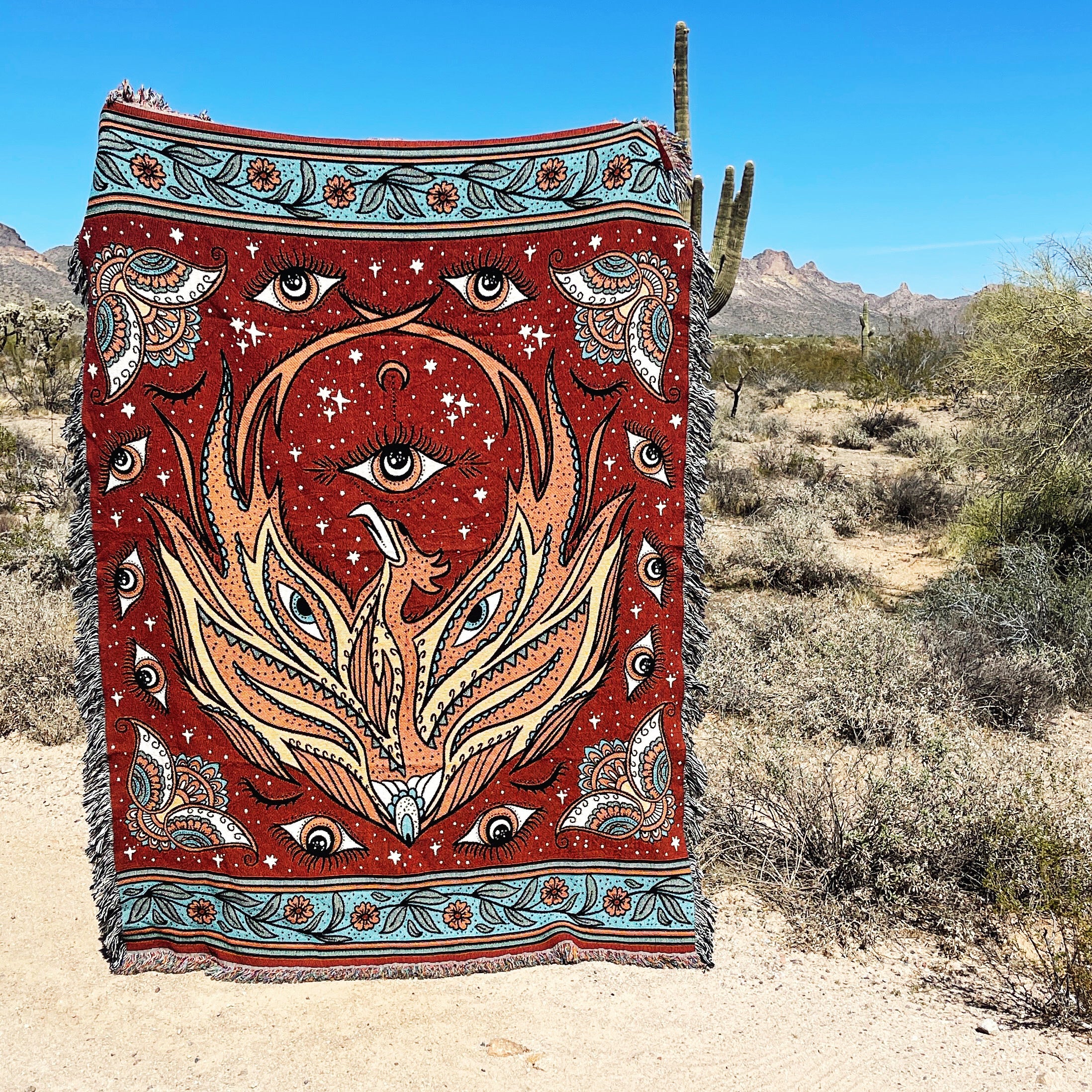 PHOENIX RISING // WOVEN FRINGE BLANKET
