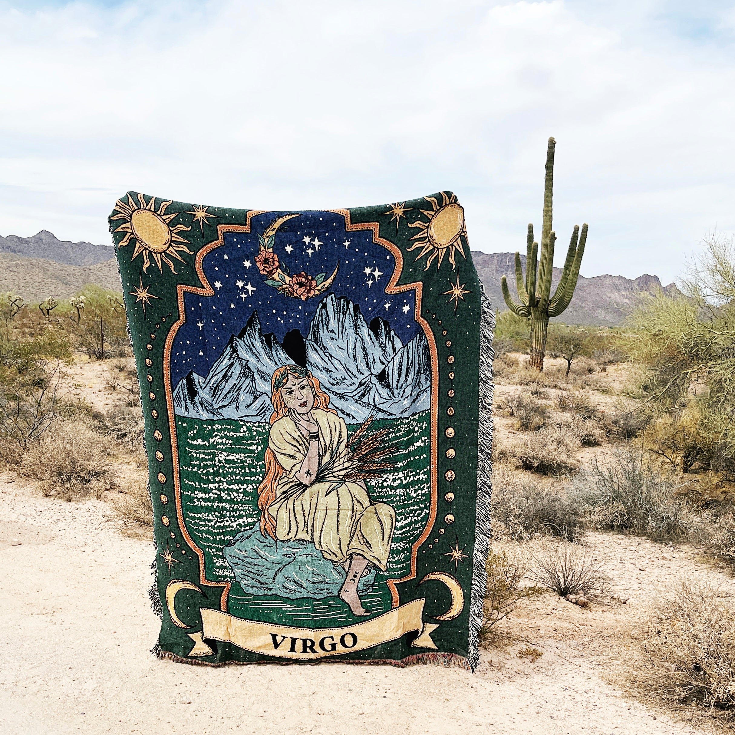 VIRGO ZODIAC (Color) // WOVEN FRINGE BLANKET