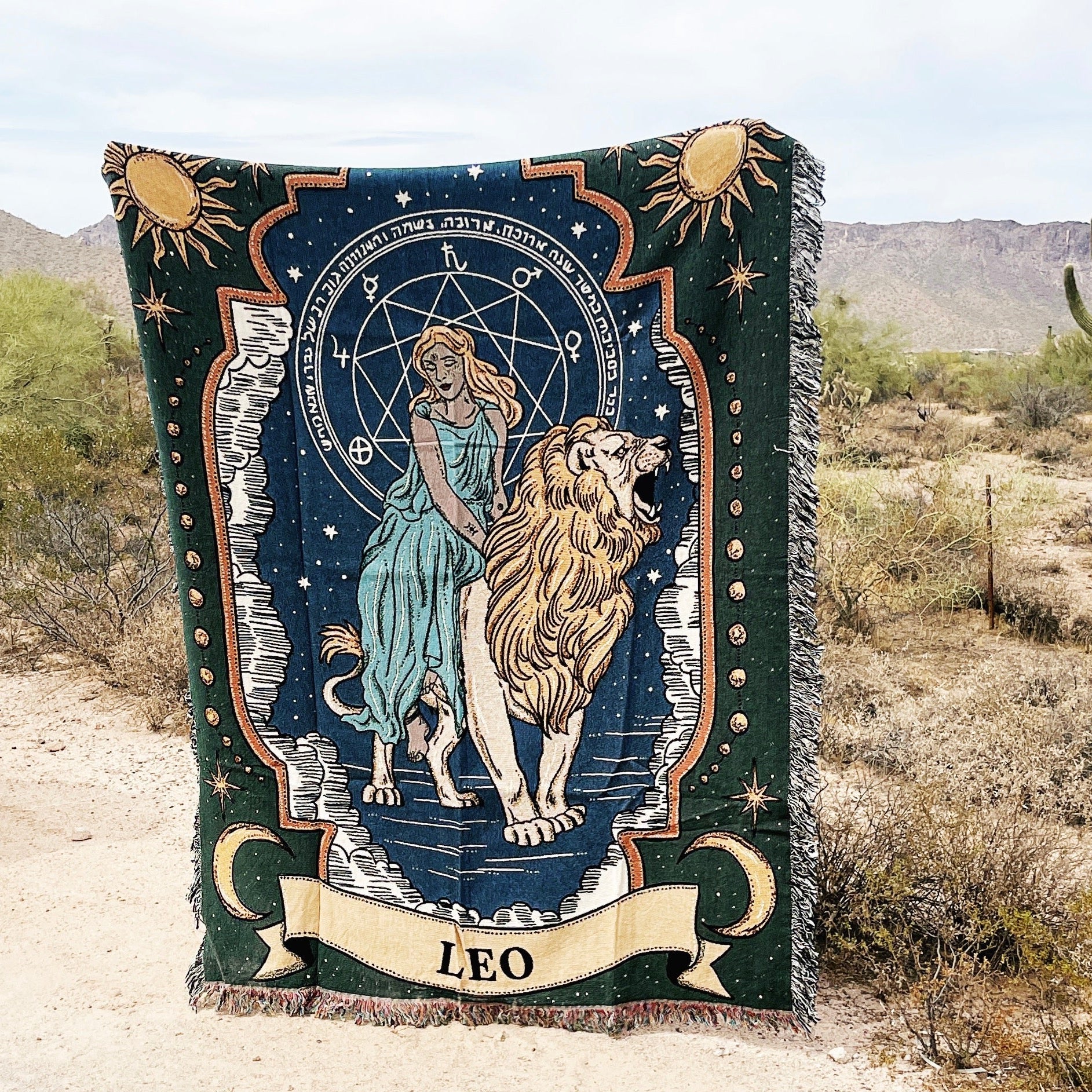 LEO ZODIAC (Color) // WOVEN FRINGE BLANKET