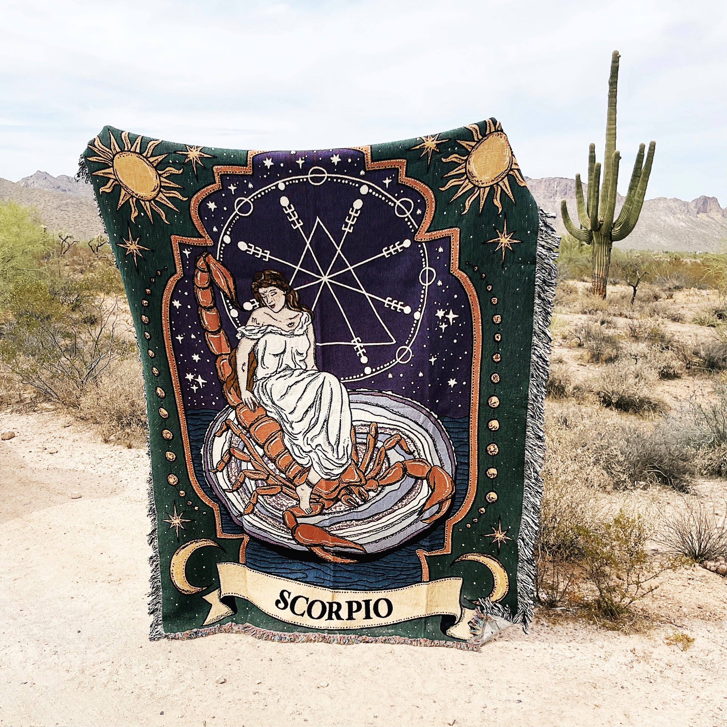 SCORPIO ZODIAC (Color) // WOVEN FRINGE BLANKET
