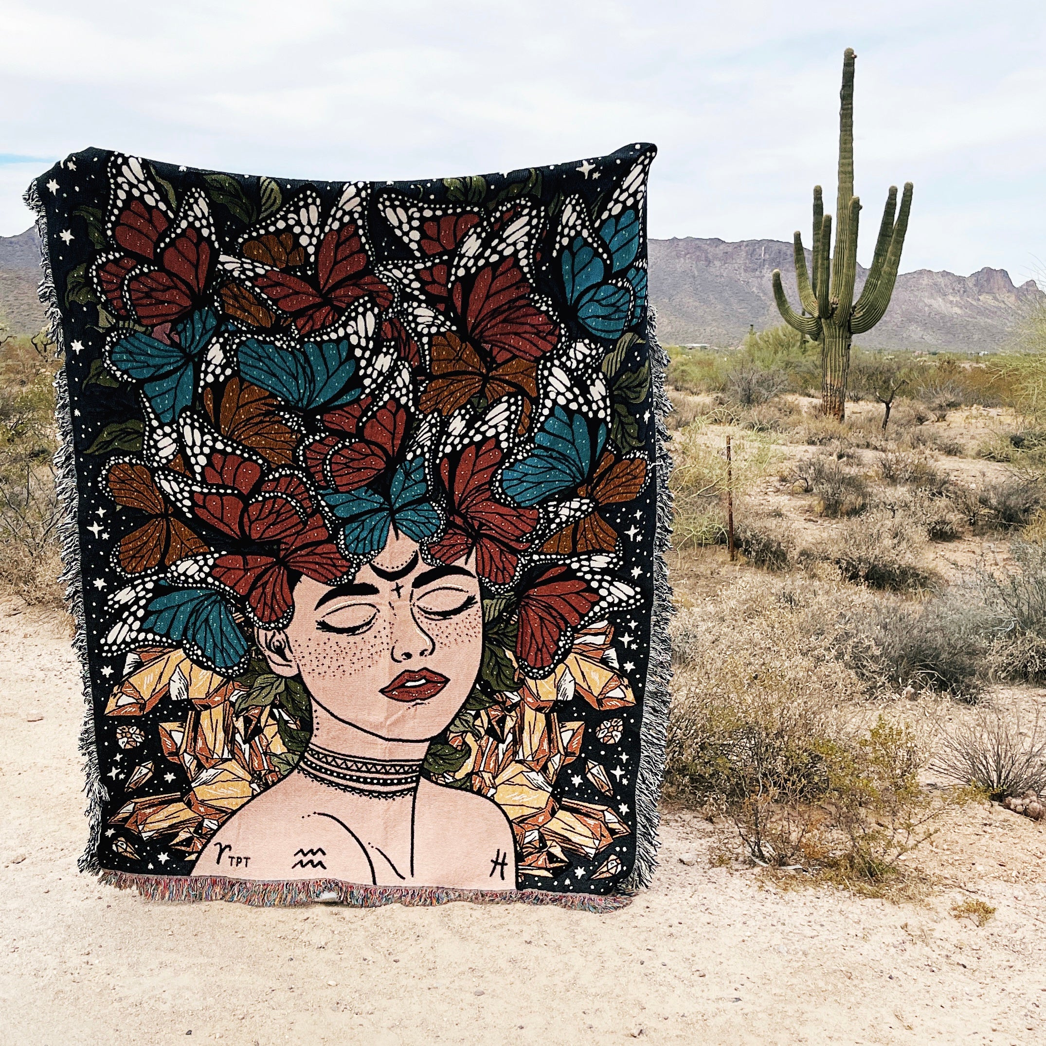 BUTTERFLY FLUTTER // WOVEN FRINGE BLANKET