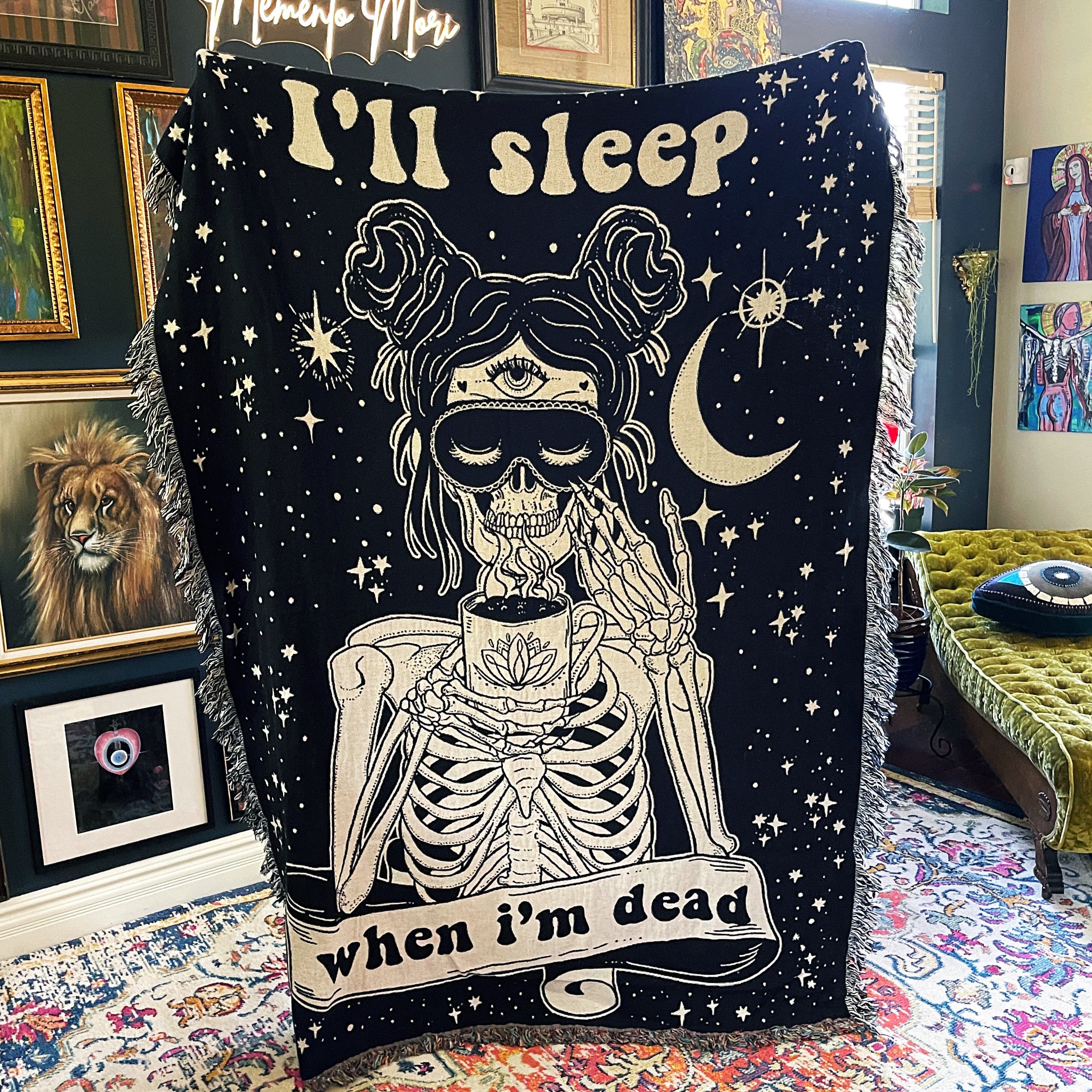 I'll SLEEP WHEN I'M DEAD // WOVEN FRINGE BLANKET