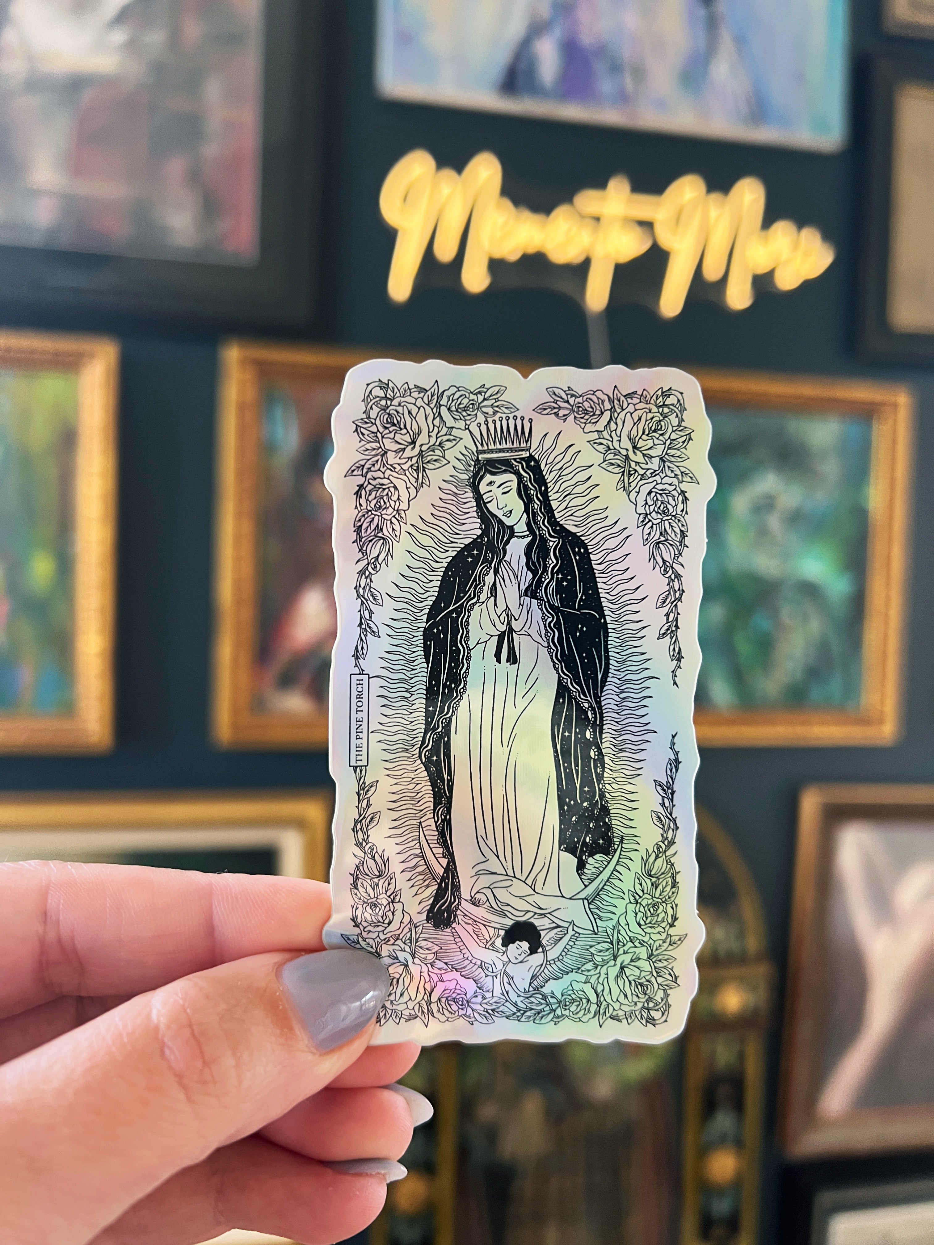 GOTHIC VIRGIN MARY/GUADALUPE « HOLOGRAPHIC STICKER »