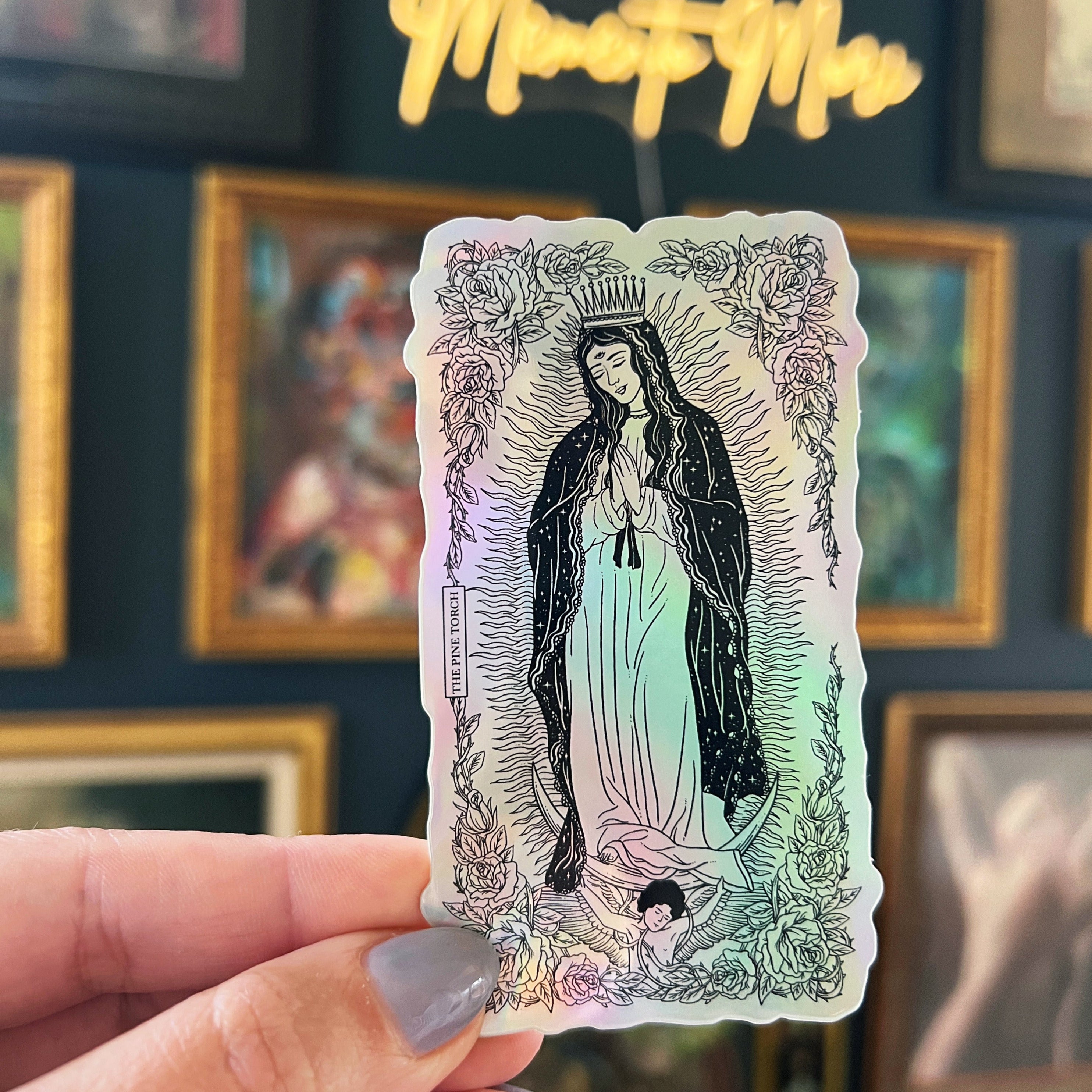 GOTHIC VIRGIN MARY/GUADALUPE « HOLOGRAPHIC STICKER »