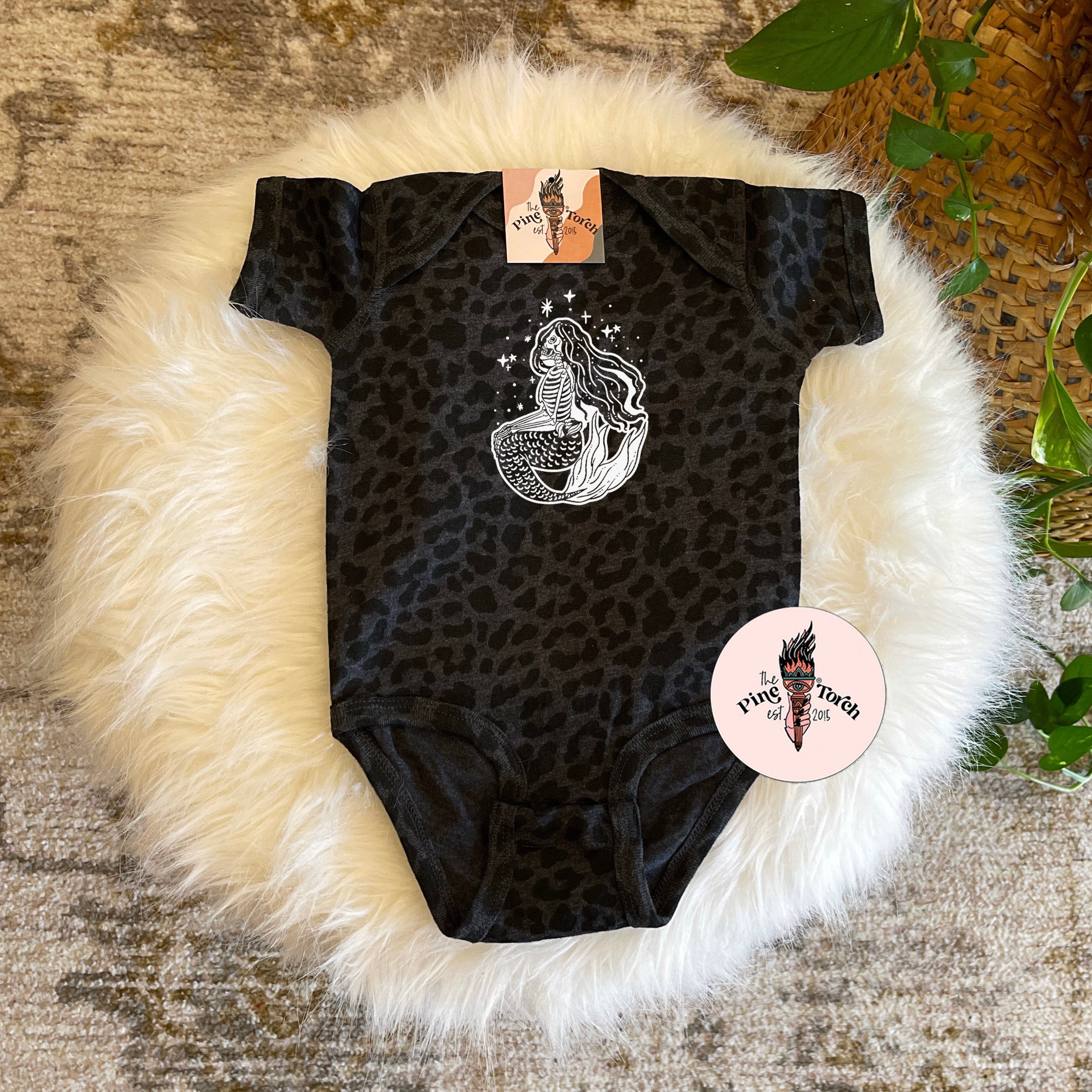 « SKELETON MERMAID » LEOPARD PRINT BODYSUIT
