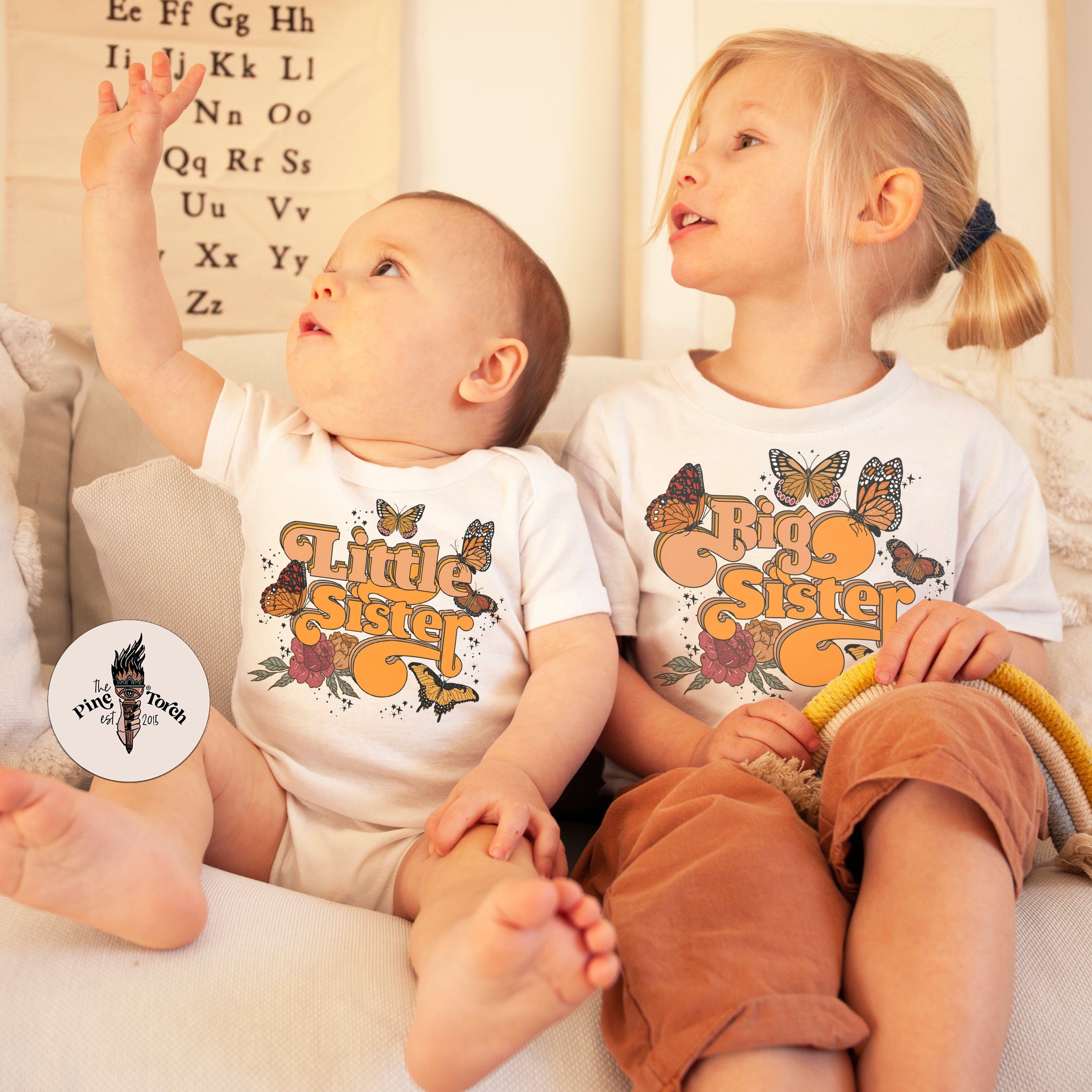 « BIG SISTER + LITTLE SISTER BUTTERFLY » KID'S TEE SIBLING SET