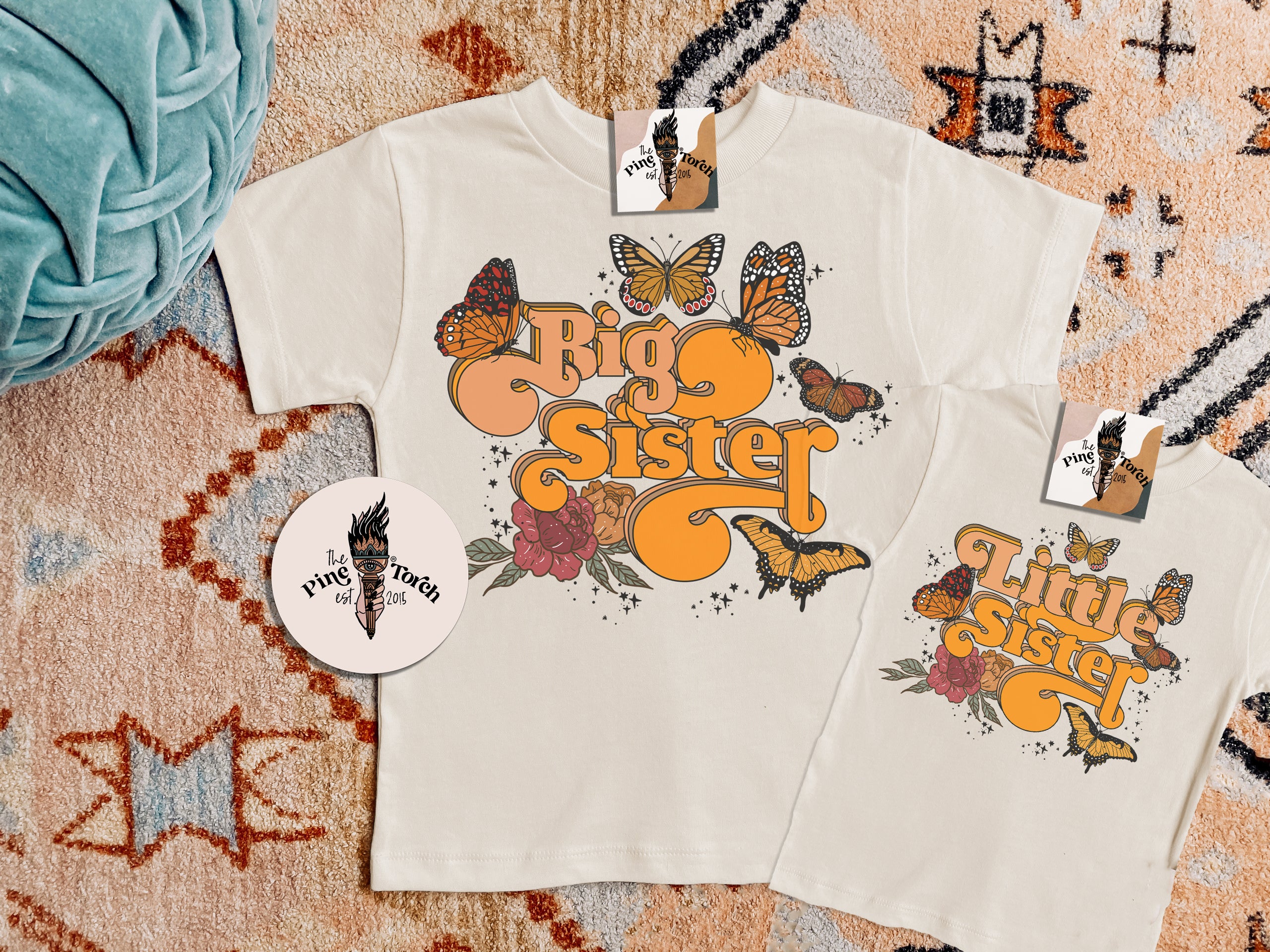 « BIG SISTER + LITTLE SISTER BUTTERFLY » KID'S TEE SIBLING SET
