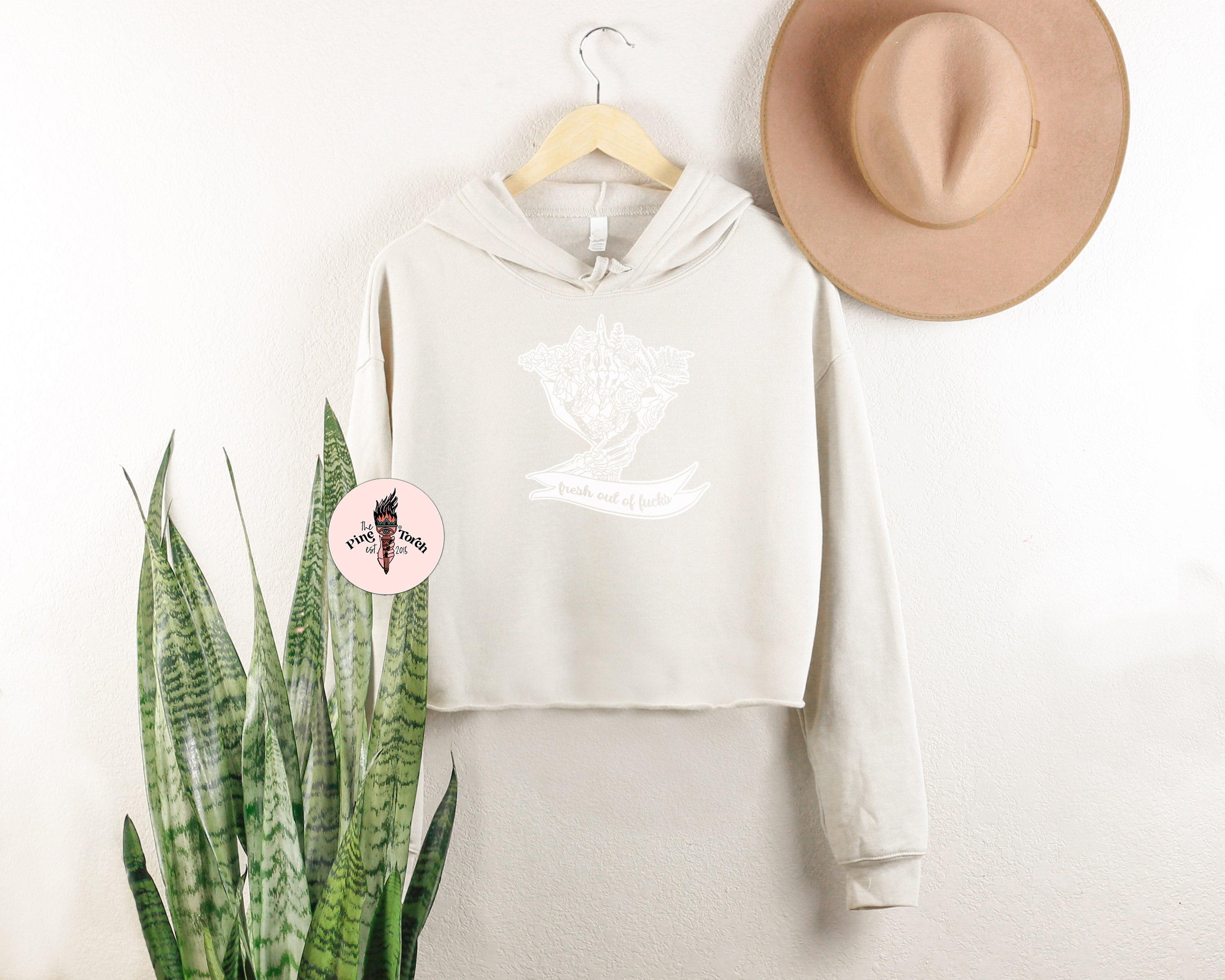 « FRESH OUT OF FUCKS » CROP HOODIE