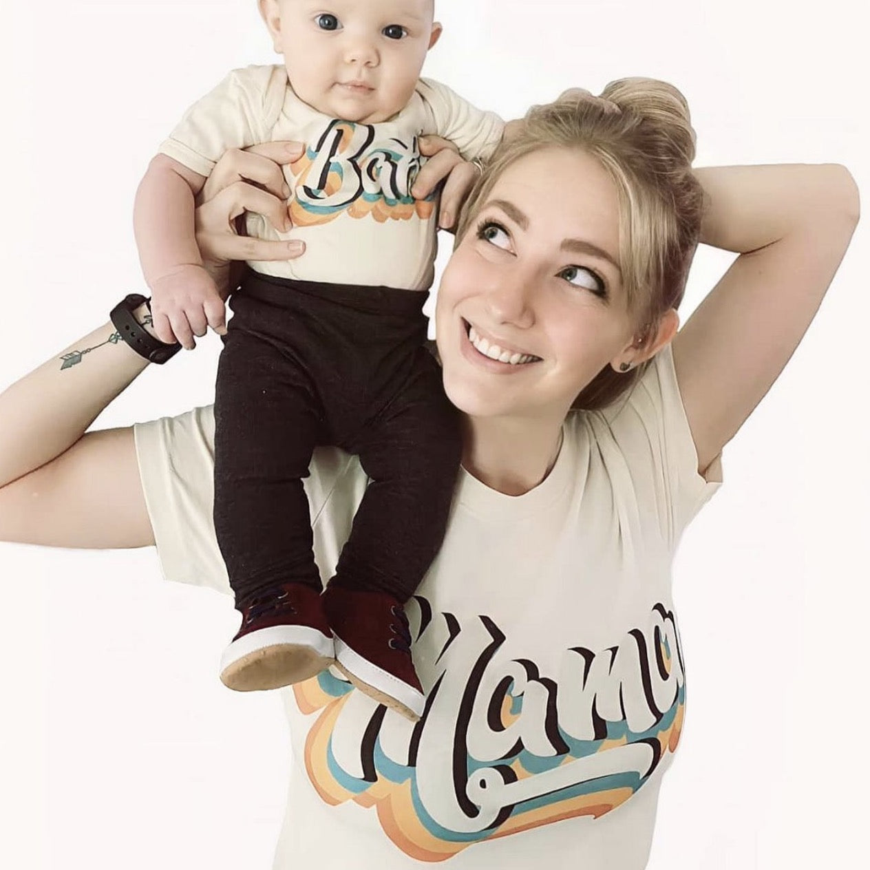 « RETRO MAMA + RETRO BABE » MOMMY & ME // Unisex Tee + Bodysuit