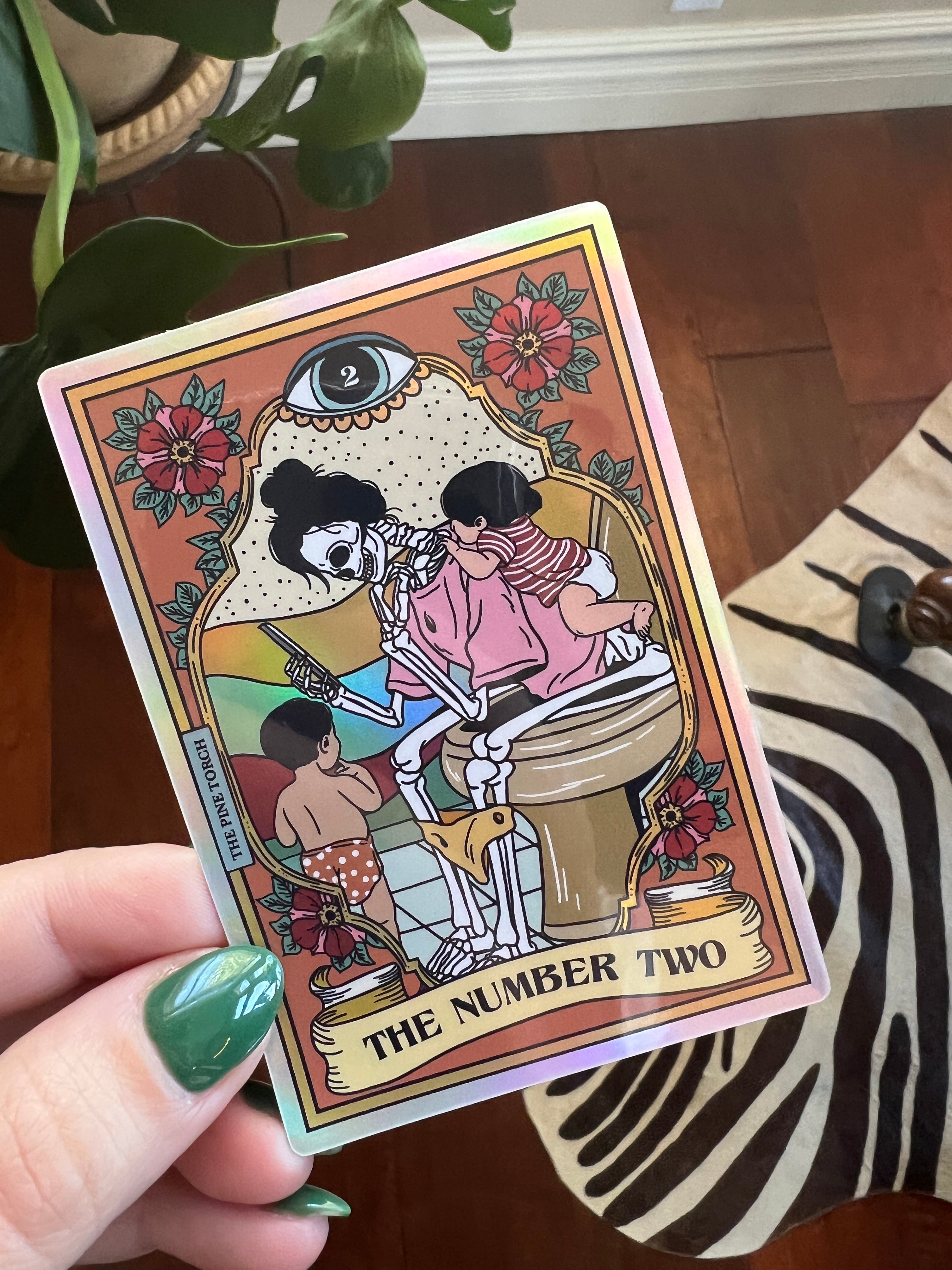 THE NUMBER 2 TAROT « HOLOGRAPHIC STICKER »