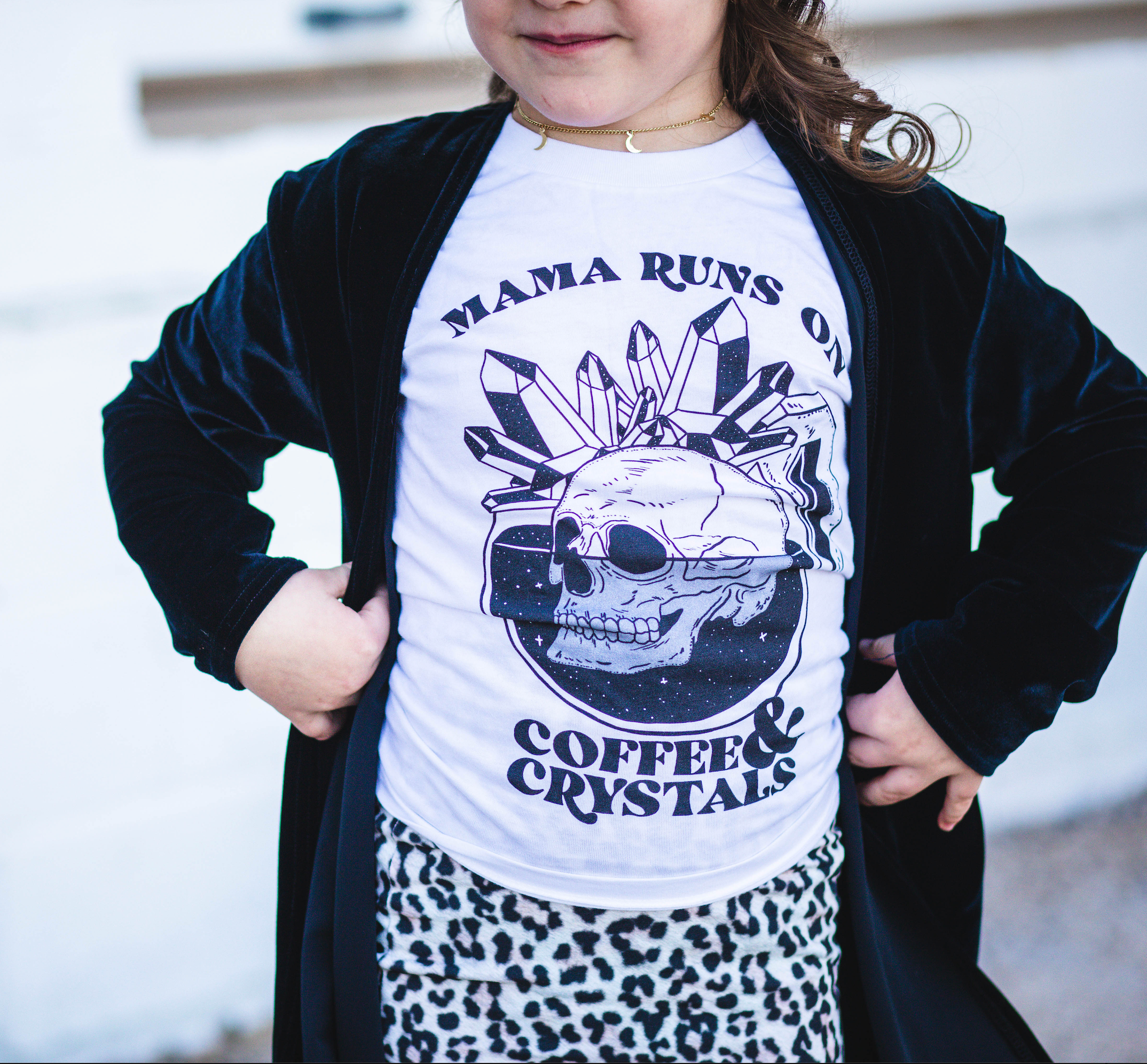 « COFFEE + CRYSTALS » MOMMY & ME // Cream Unisex Tee + Bodysuit