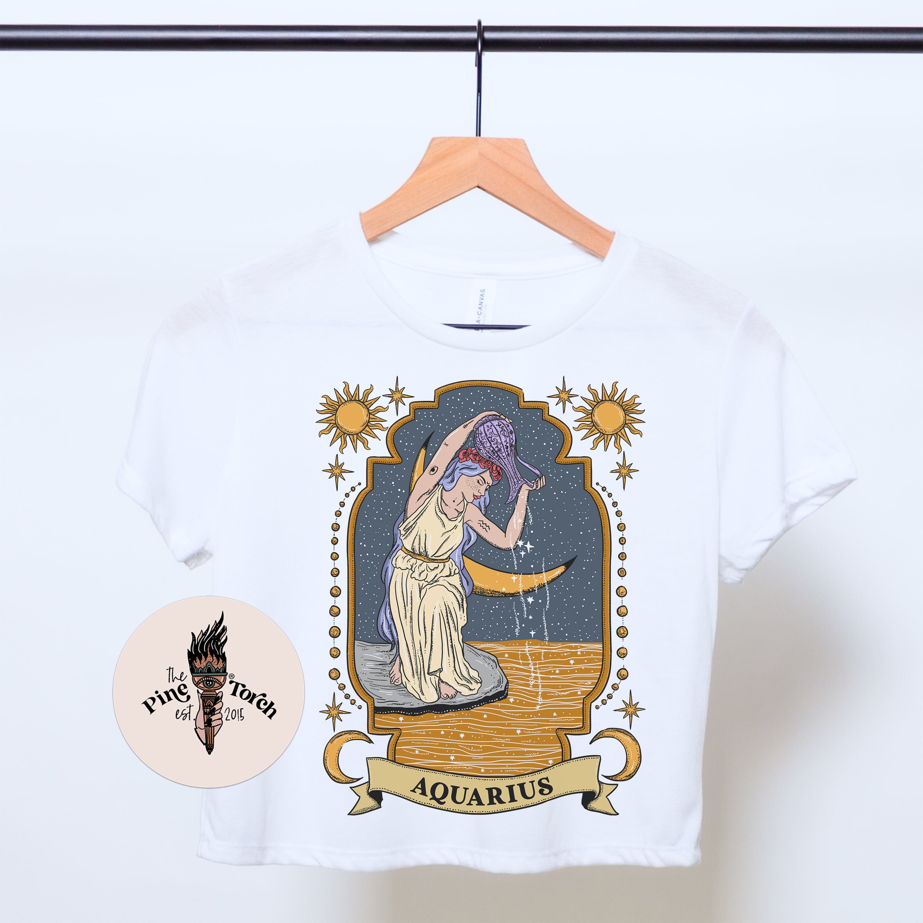 « AQUARIUS » FLOWY CROP TEE