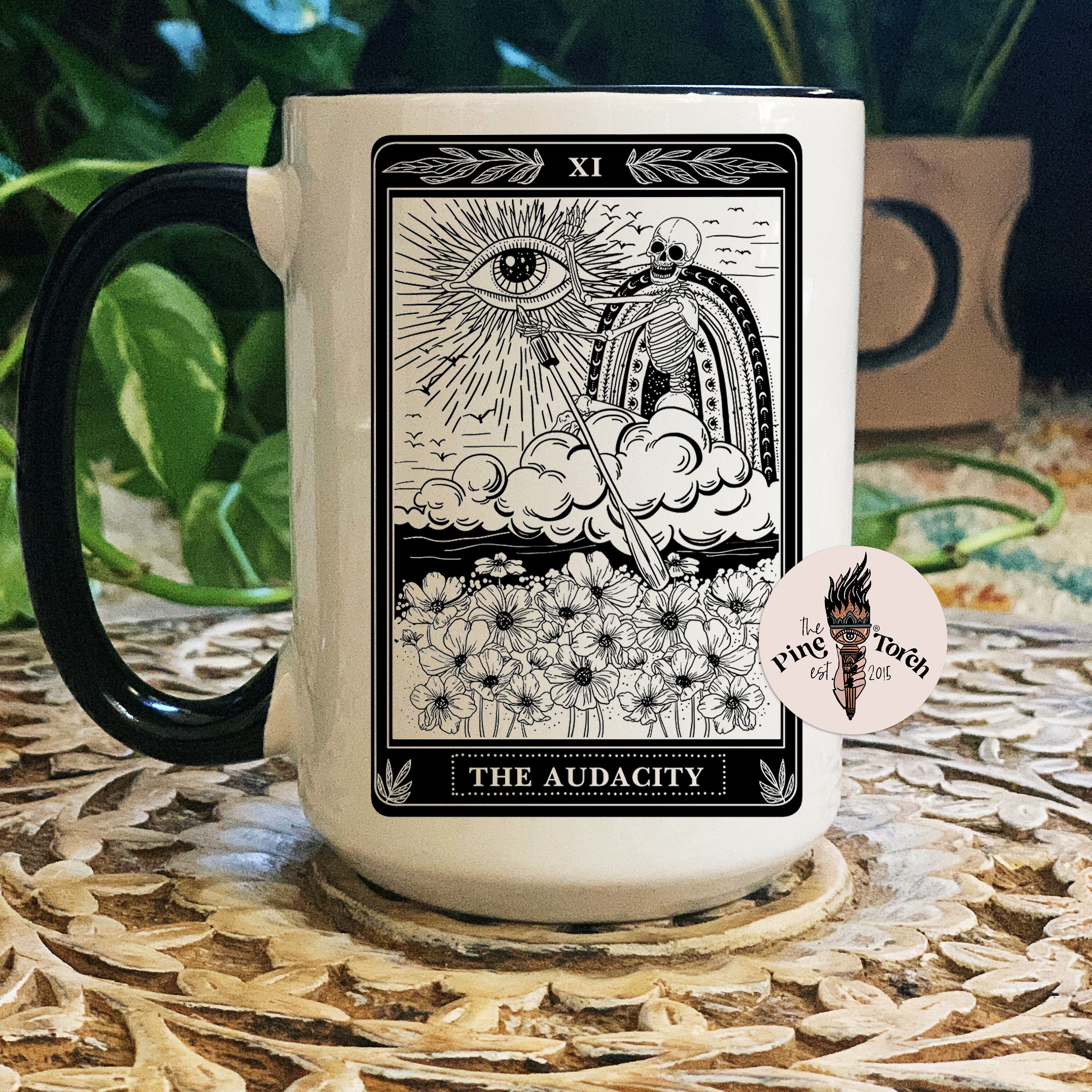 The Audacity (BW) // BLACK RIM MUG