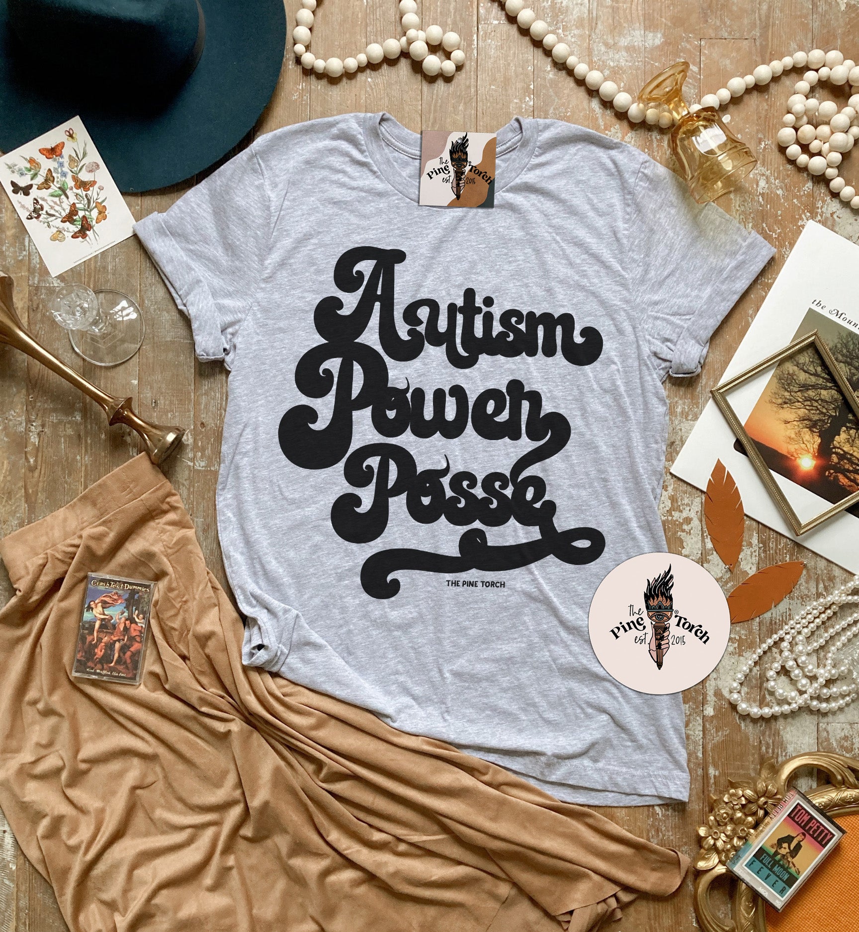 « AUTISM POWER POSSE » CREAM UNISEX TEE