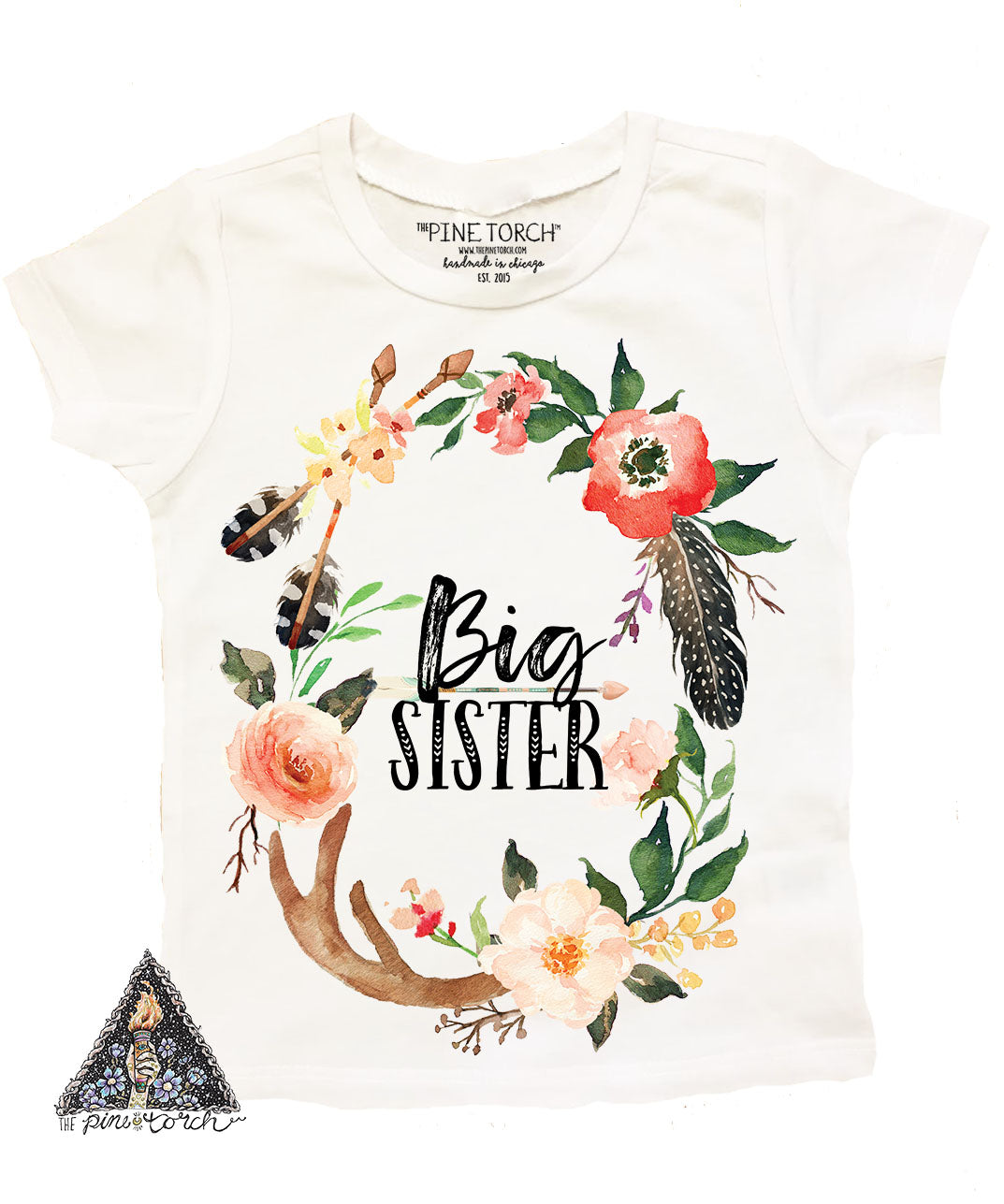 « BIG SISTER BOHO ANTLERS » KID'S TEE