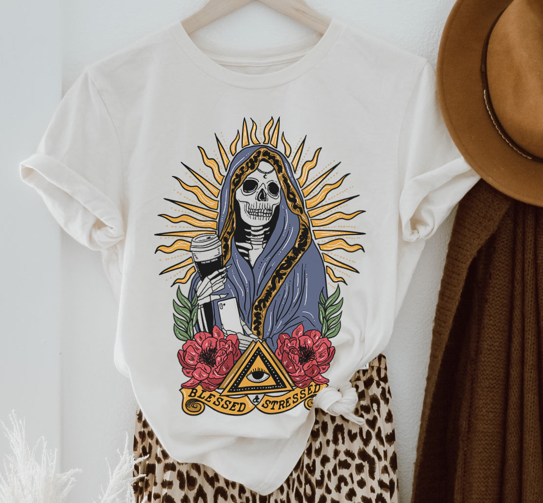 « BLESSED AND STRESSED » UNISEX TEE