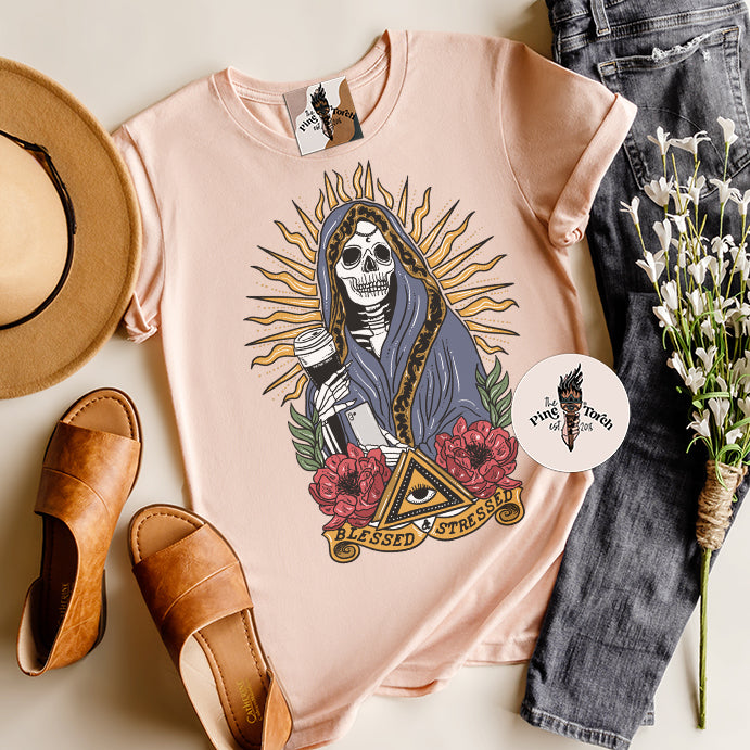 BLESSED AND STRESSED // UNISEX TEE