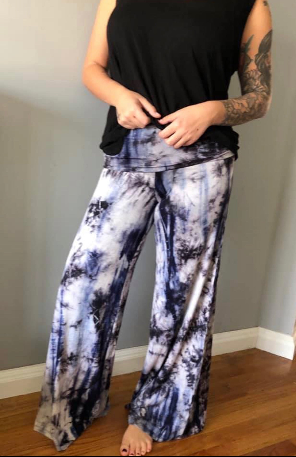 << COSMA >> (PLUS SIZE) WIDE LEG PILAZZO PANTS