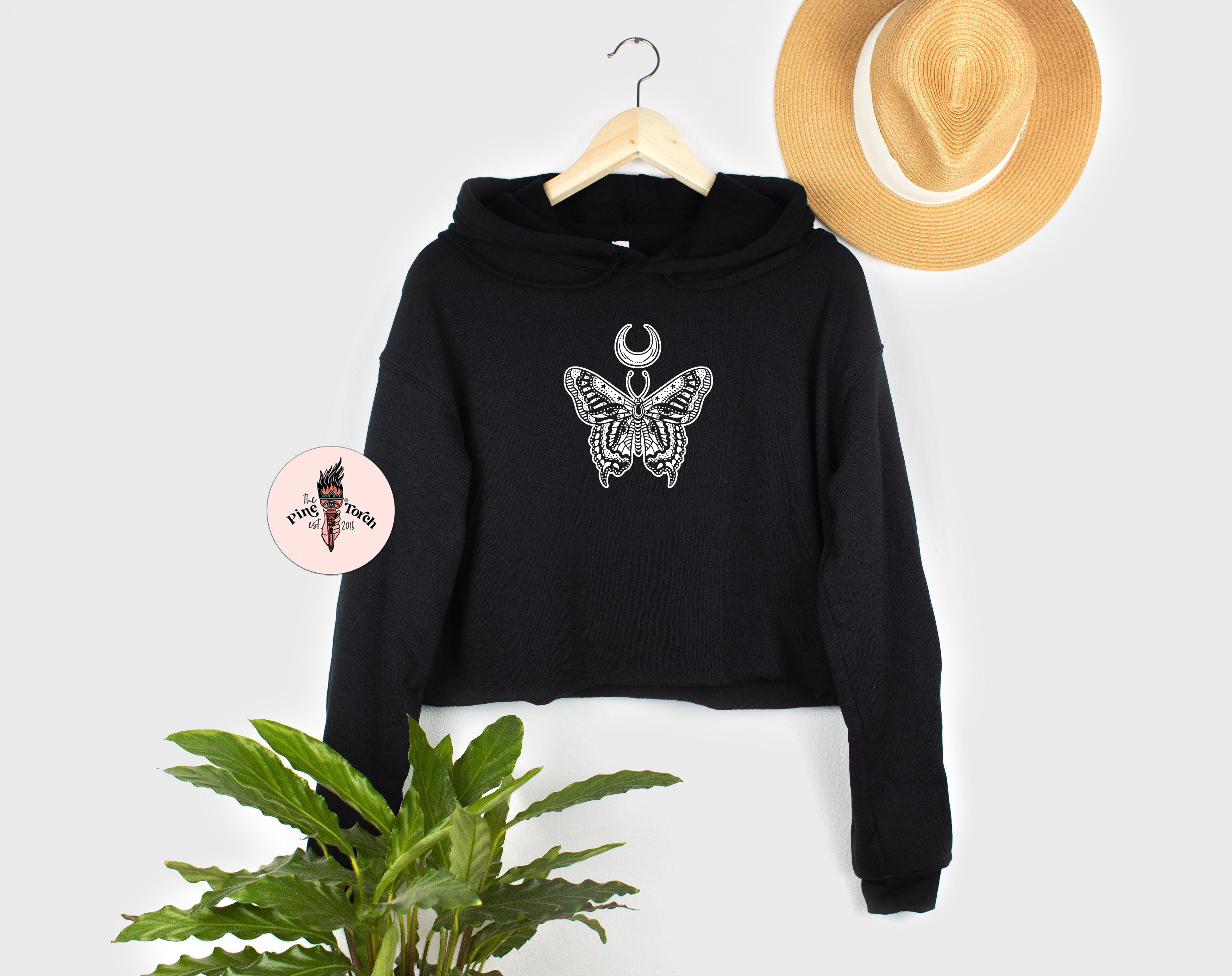 « MYSTICAL BUTTERFLY » CROP HOODIE