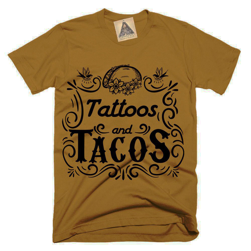 « TATTOOS AND TACOS » MUSTARD UNISEX TEE