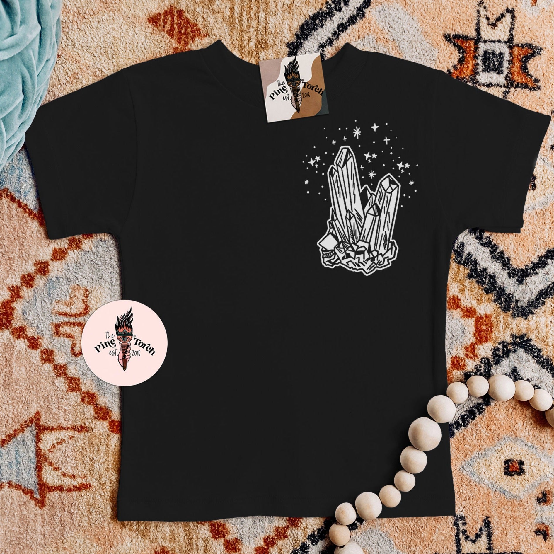 « CRYSTALLINE » KID'S BLACK TEE