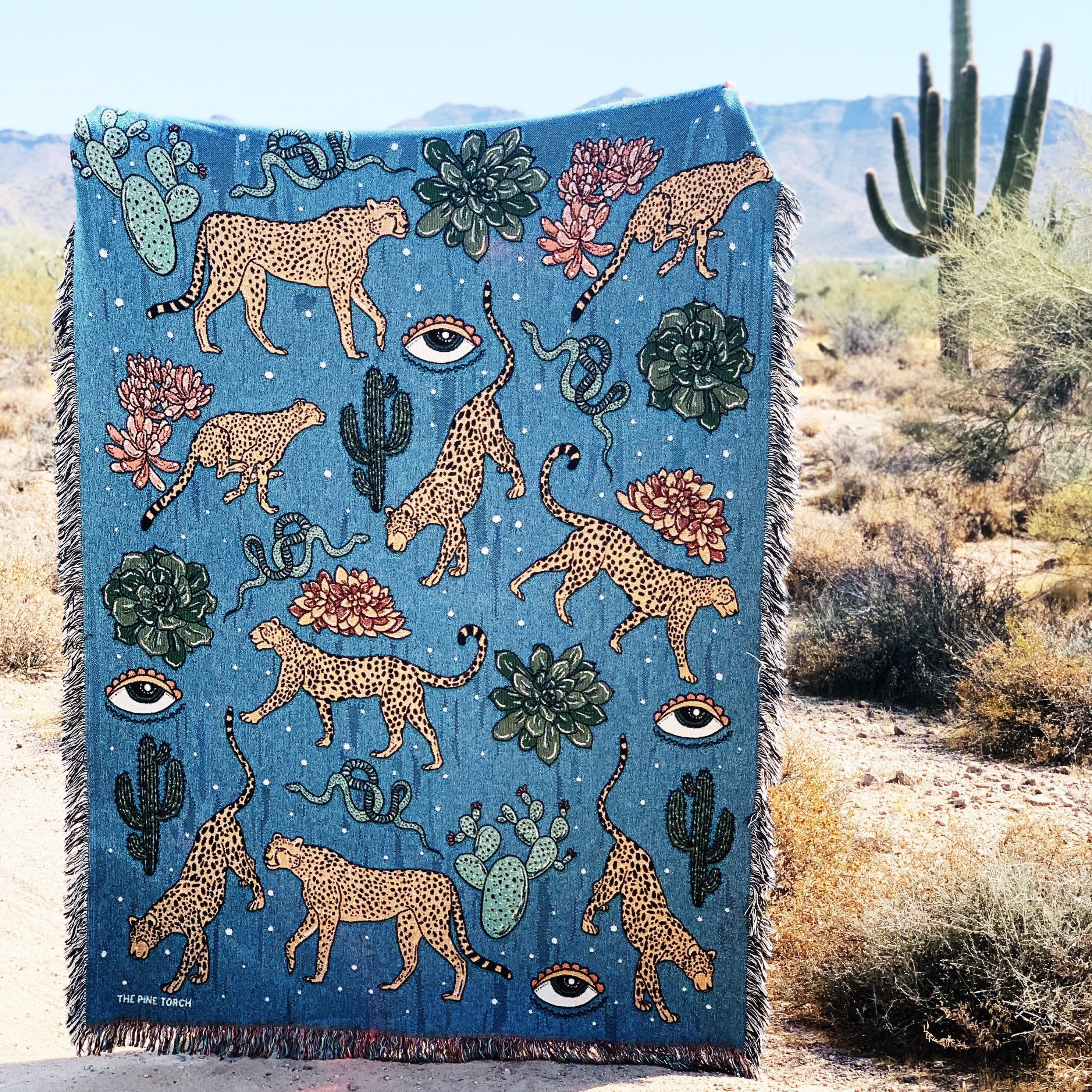 DESERT LEOPARD // WOVEN FRINGE BLANKET
