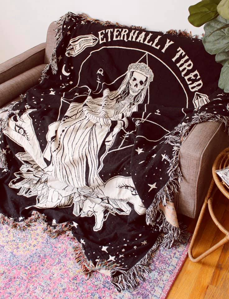 ETERNALLY TIRED // WOVEN FRINGE BLANKET