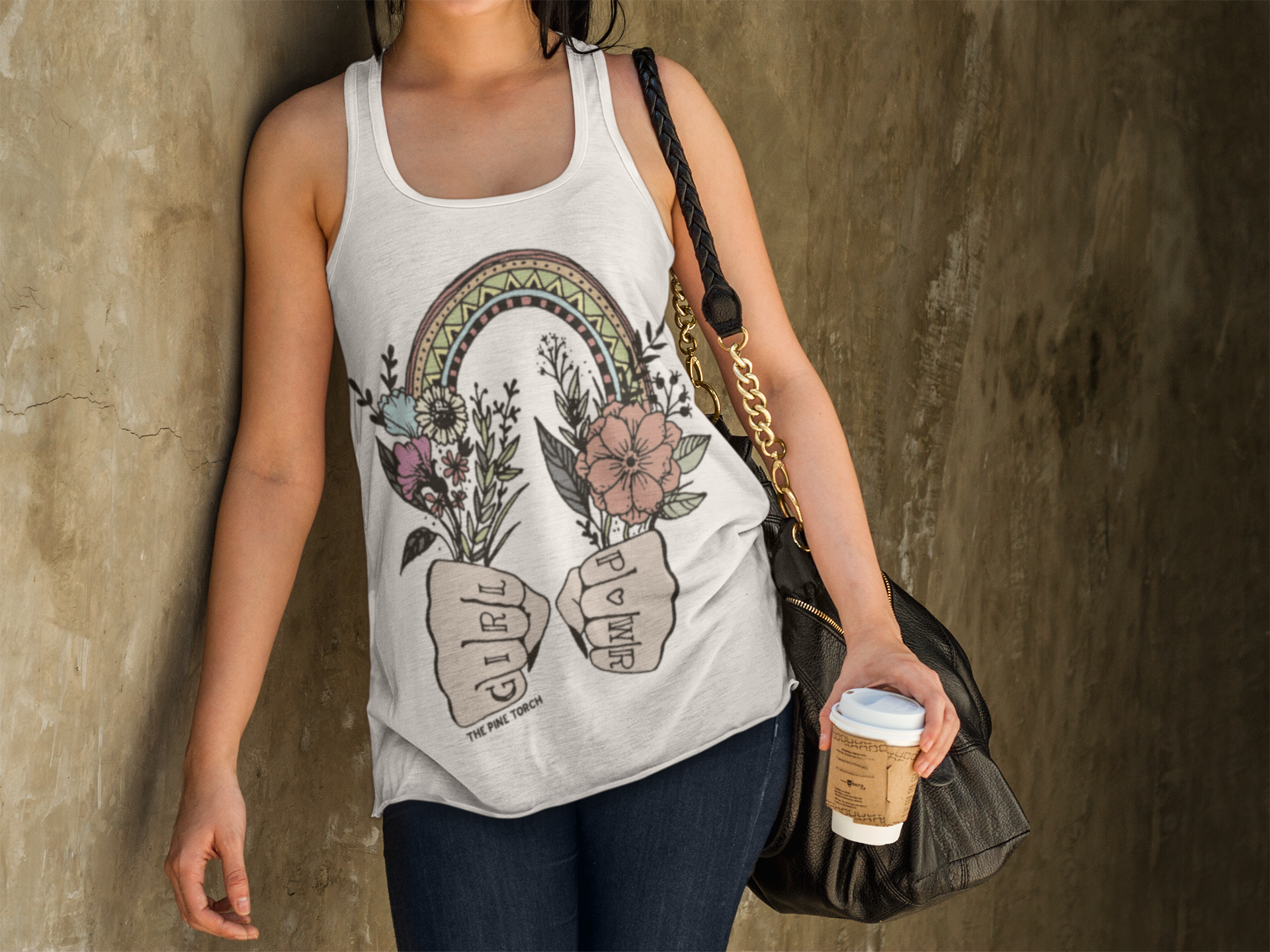 « GIRL POWER » FLOWY RACERBACK OR SLOUCHY TANK