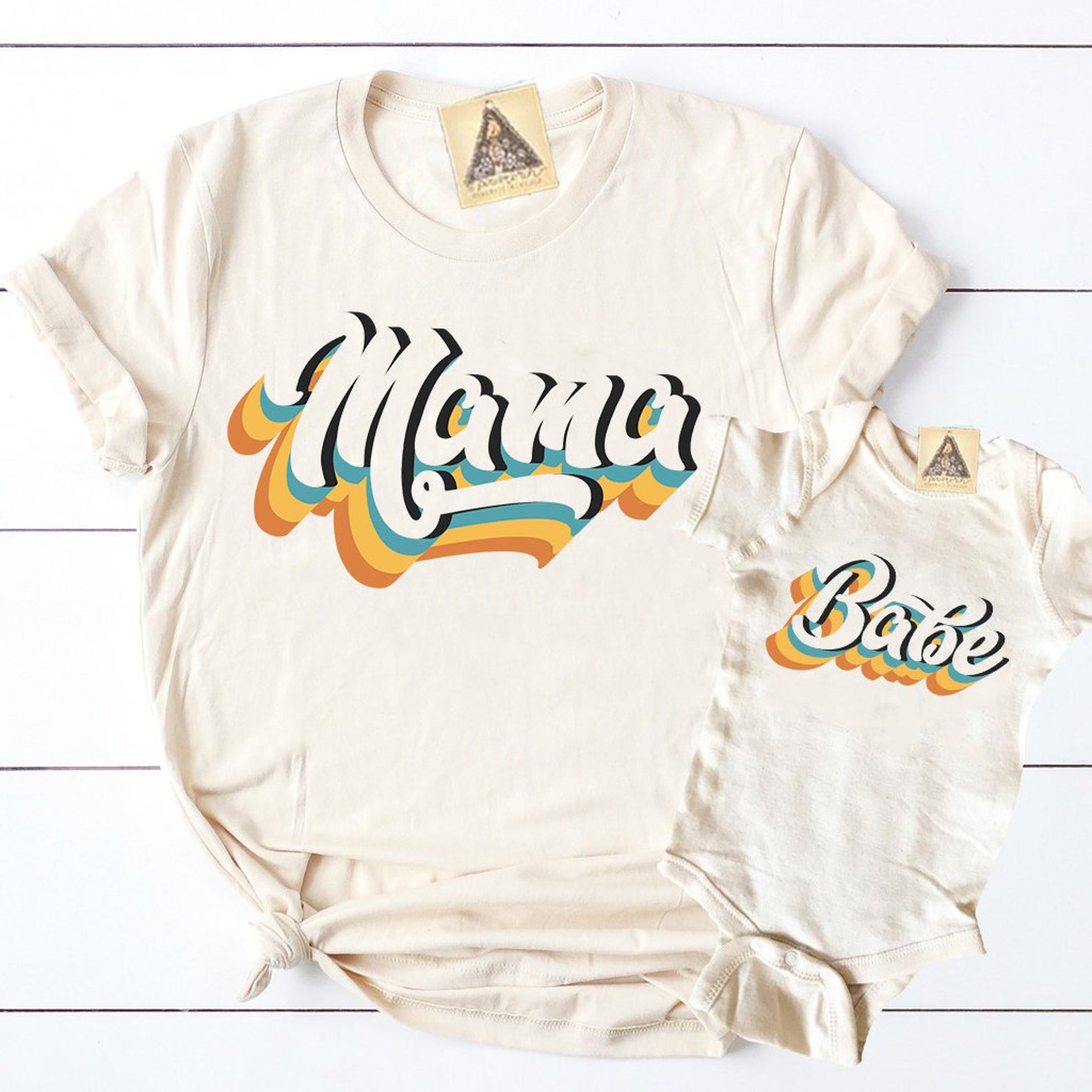 « RETRO MAMA + RETRO BABE » MOMMY & ME // Unisex Tee + Bodysuit