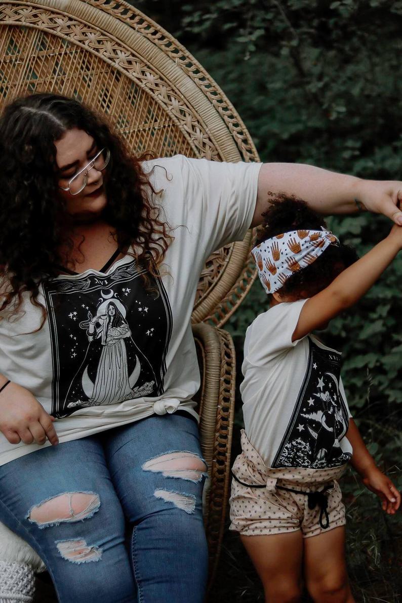 « THE MOTHER TAROT + THE CHILD TAROT » MOMMY & ME // Cream Unisex Tee + Bodysuit