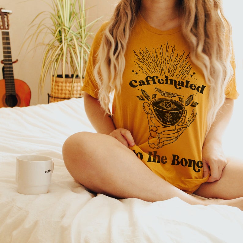 « CAFFEINATED TO THE BONE » UNISEX TEE