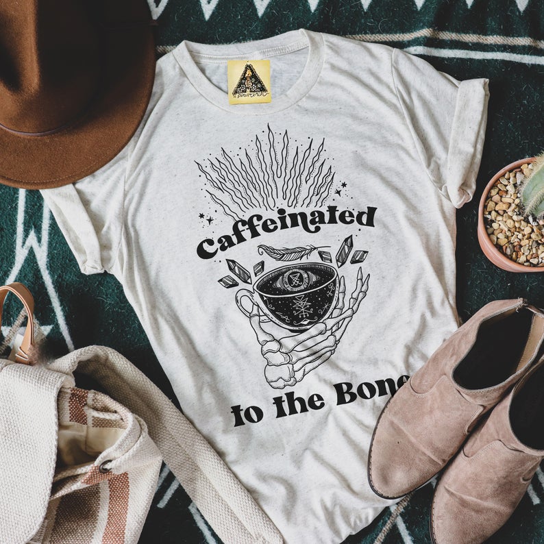 « CAFFEINATED TO THE BONE » UNISEX TEE
