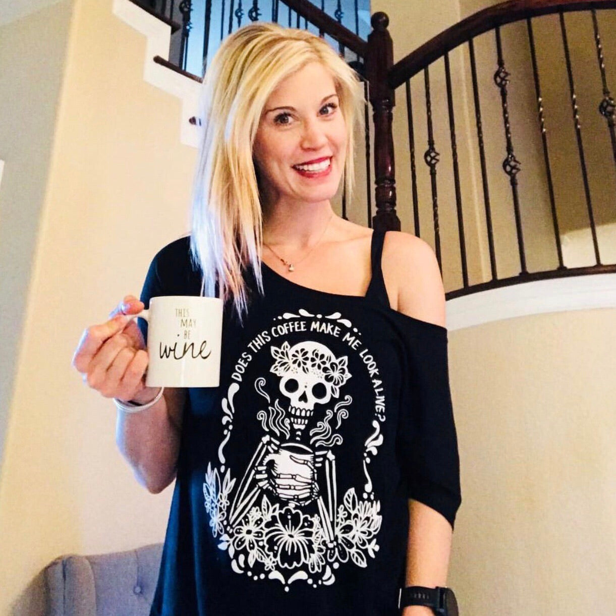 JUNE SALE « COFFEE SKELETON » WOMEN'S SLOUCHY OR UNISEX TEE