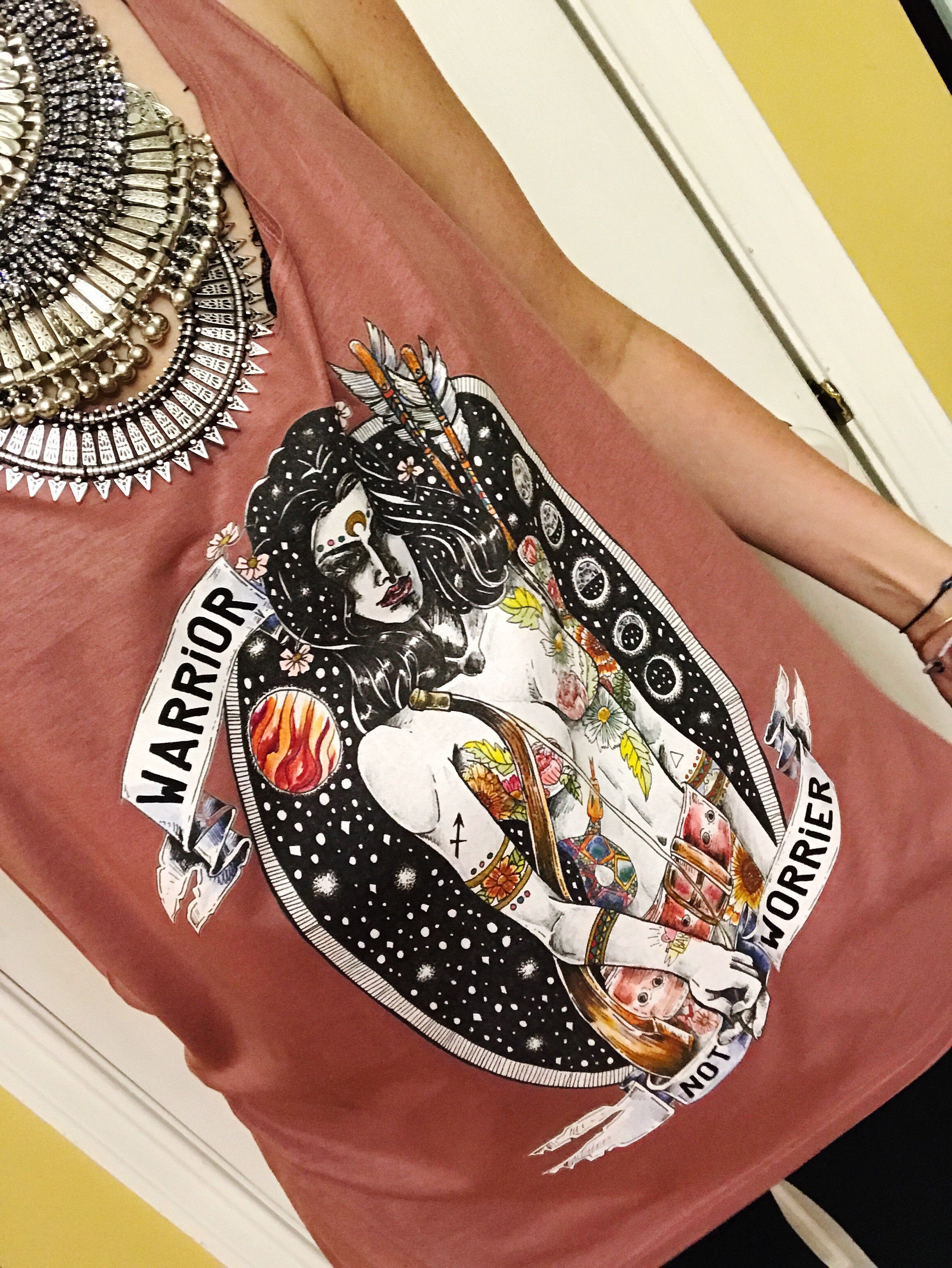 « WARRIOR NOT WORRIER » WOMEN'S SLOUCHY or RACERBACK TANK