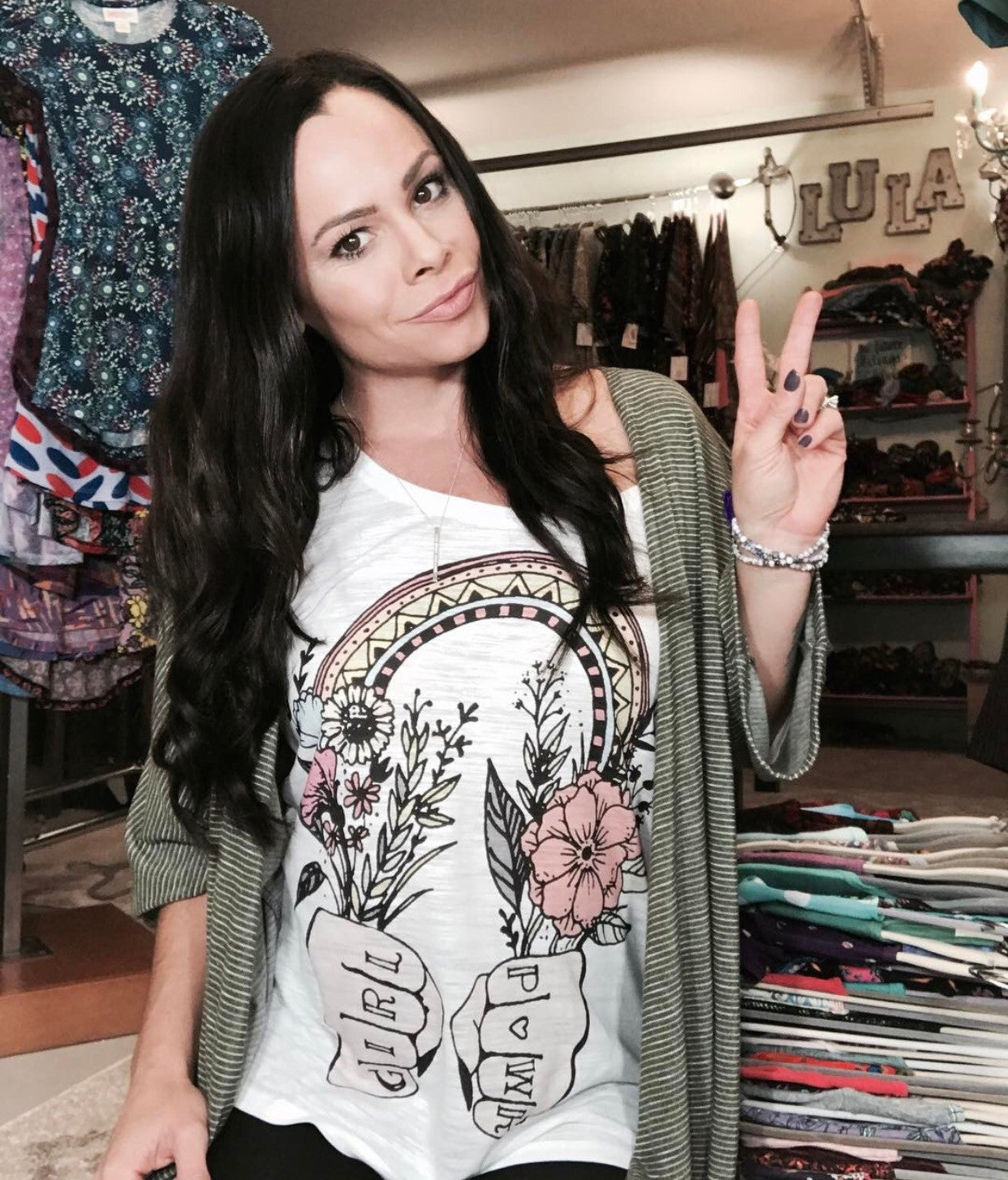 « GIRL POWER » (White) WOMEN'S SLOUCHY OR UNISEX TEE
