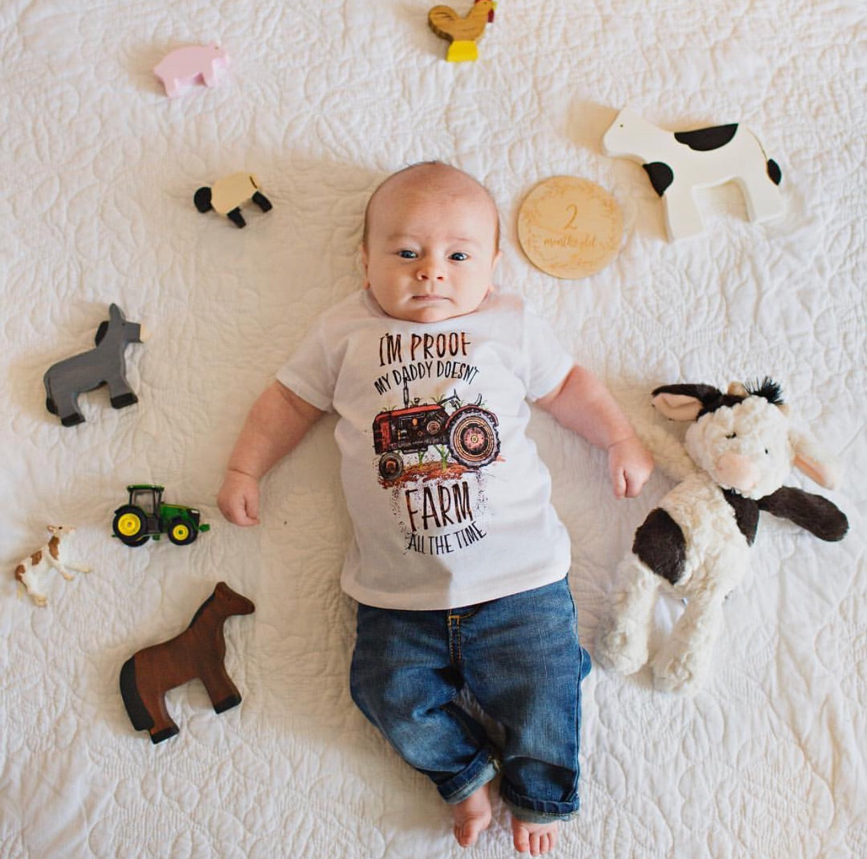 « I'M PROOF MY DADDY DOESN'T FARM ALL THE TIME » KID'S TEE