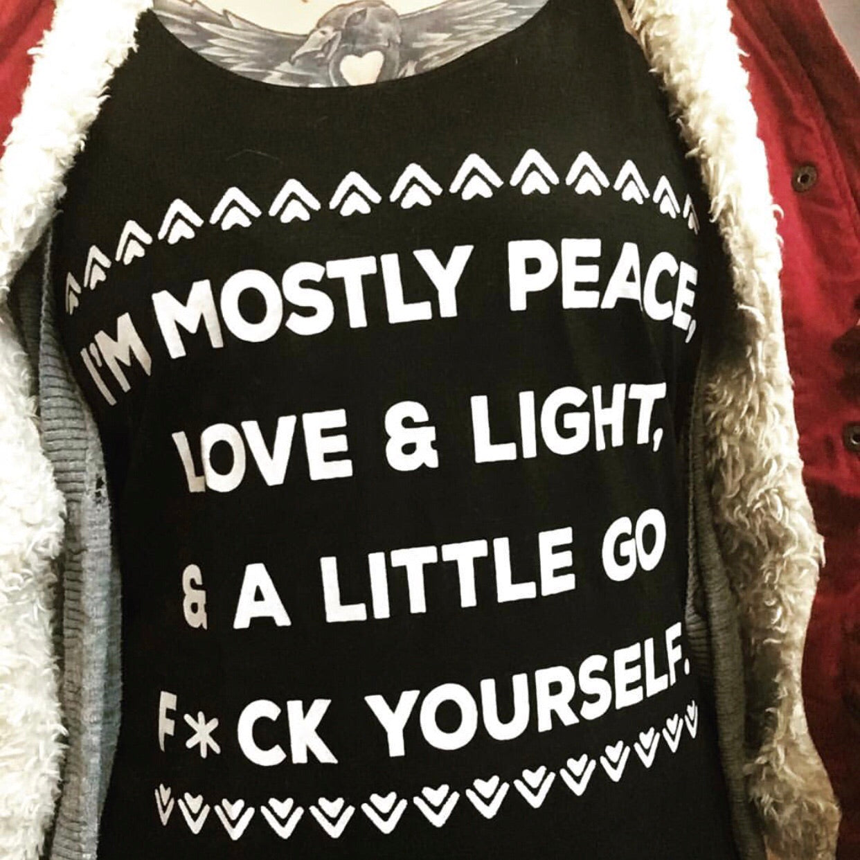 « I'M MOSTLY PEACE, LOVE & LIGHT, AND A LITTLE GO F*CK YOURSELF » WOMEN'S SLOUCHY TANK