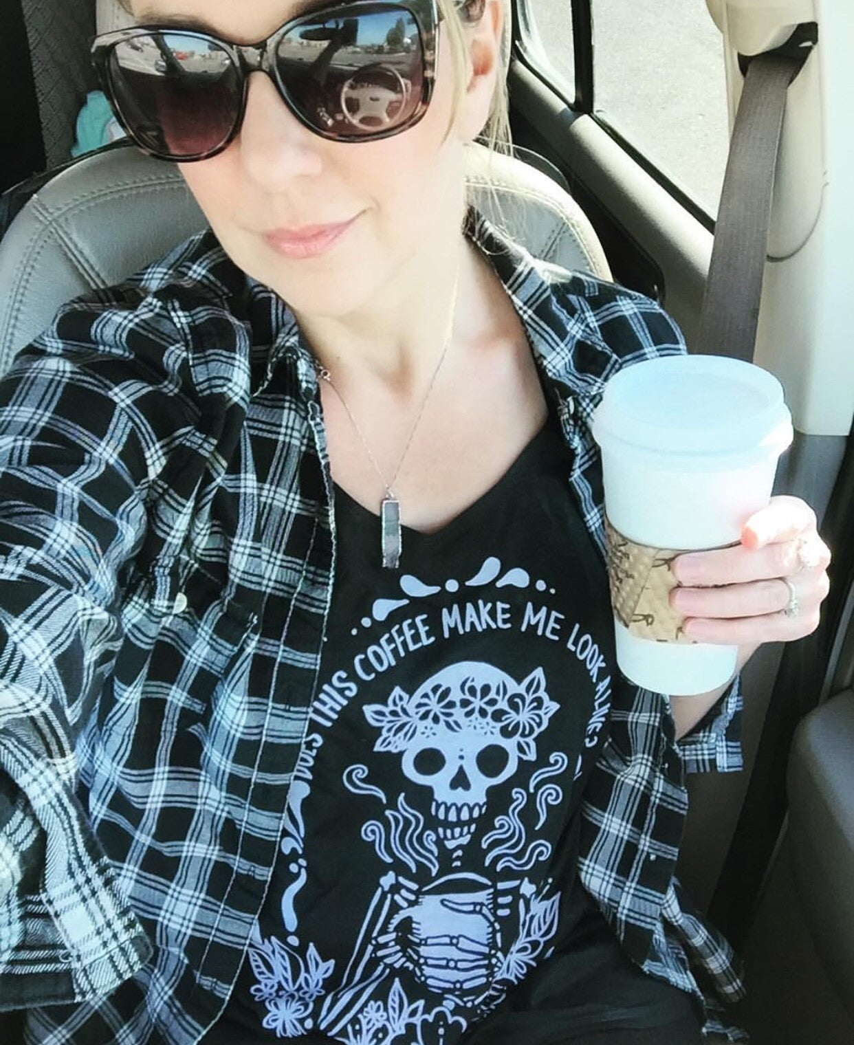 JUNE SALE « COFFEE SKELETON » WOMEN'S SLOUCHY OR UNISEX TEE