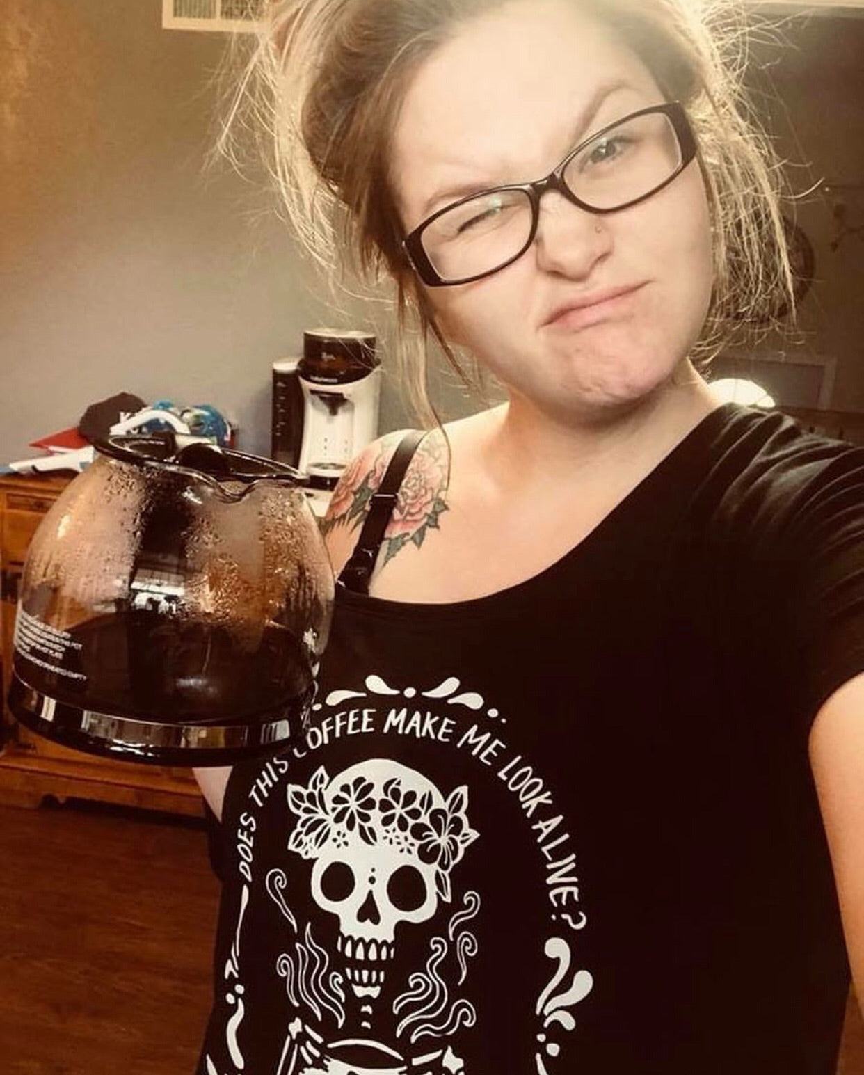 JUNE SALE « COFFEE SKELETON » WOMEN'S SLOUCHY OR UNISEX TEE