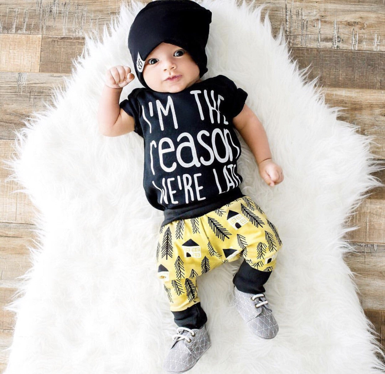 « I'M THE REASON WE'RE LATE » KID'S TEE