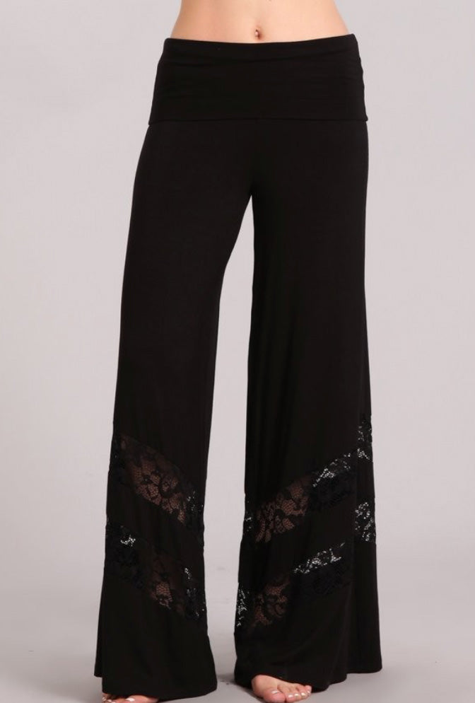 << NOT SO BASIC BLACK >> WIDE LEG PILAZZO PANTS