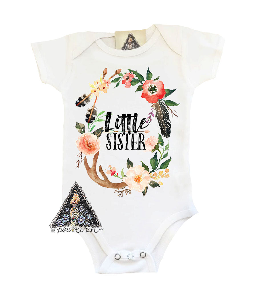 « LITTLE SISTER BOHO ANTLERS » BODYSUIT